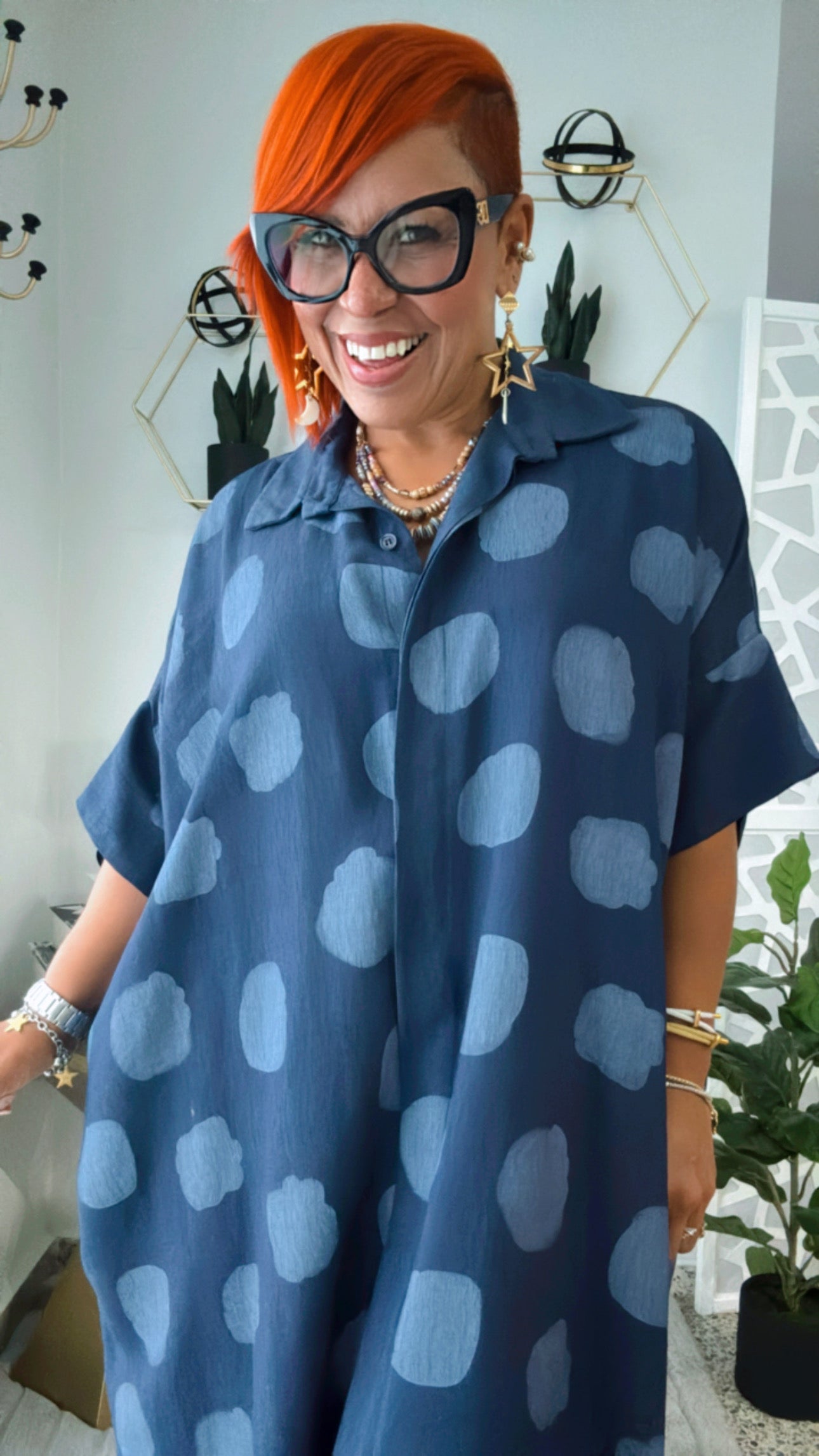 Jumbo Polka Dots Shirt Dress