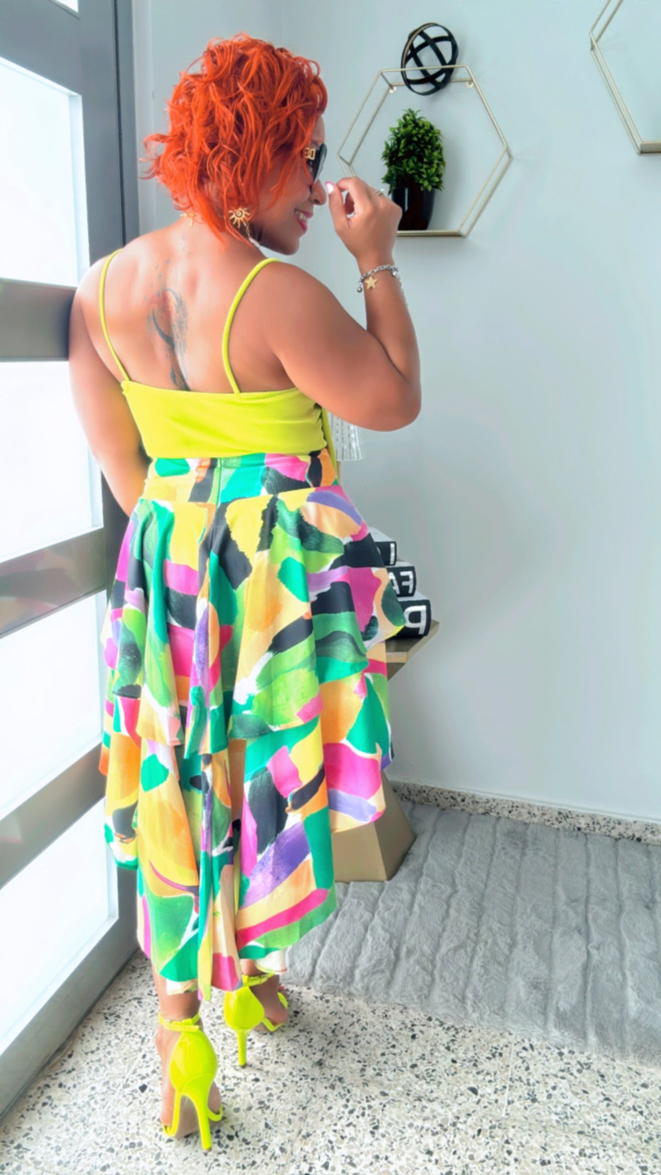 High to Low Colorfull Skirt
