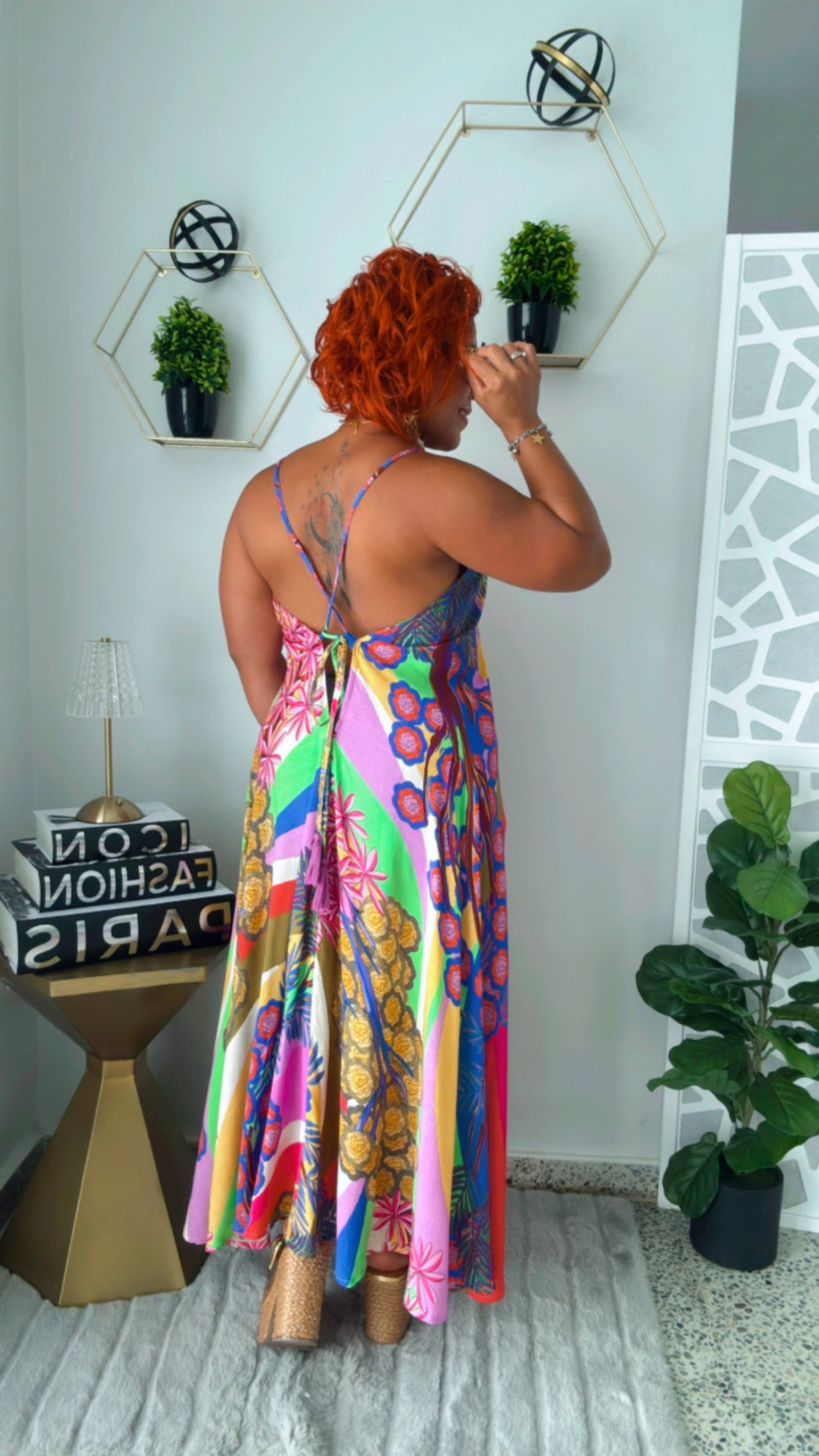 Tropical 🌴Backless Maxi Dress