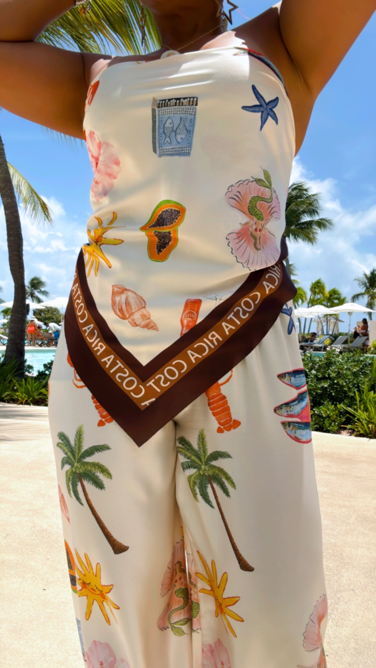 Costa Rica Satin Pant Set