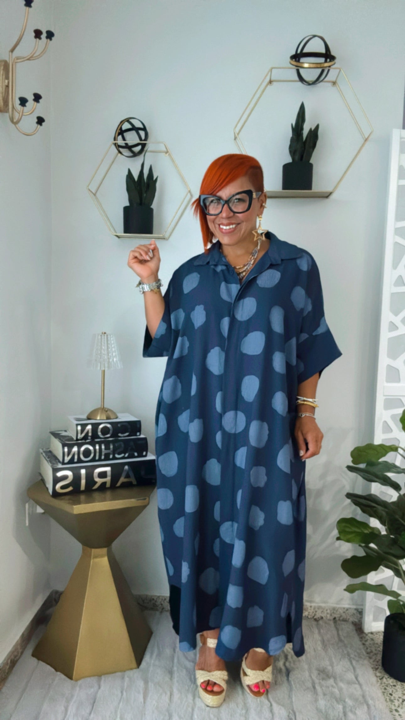 Jumbo Polka Dots Shirt Dress