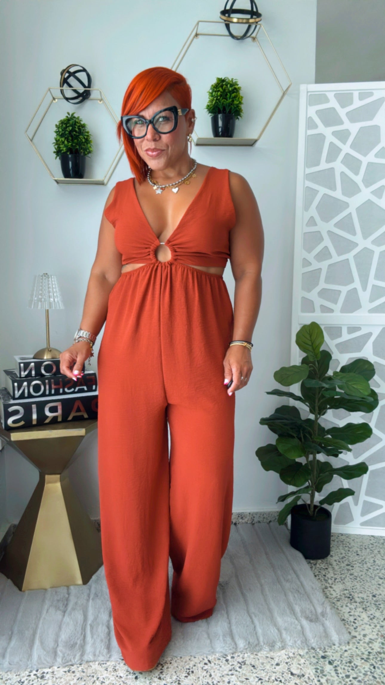 Terracota Cut-Out Jumpsuit
