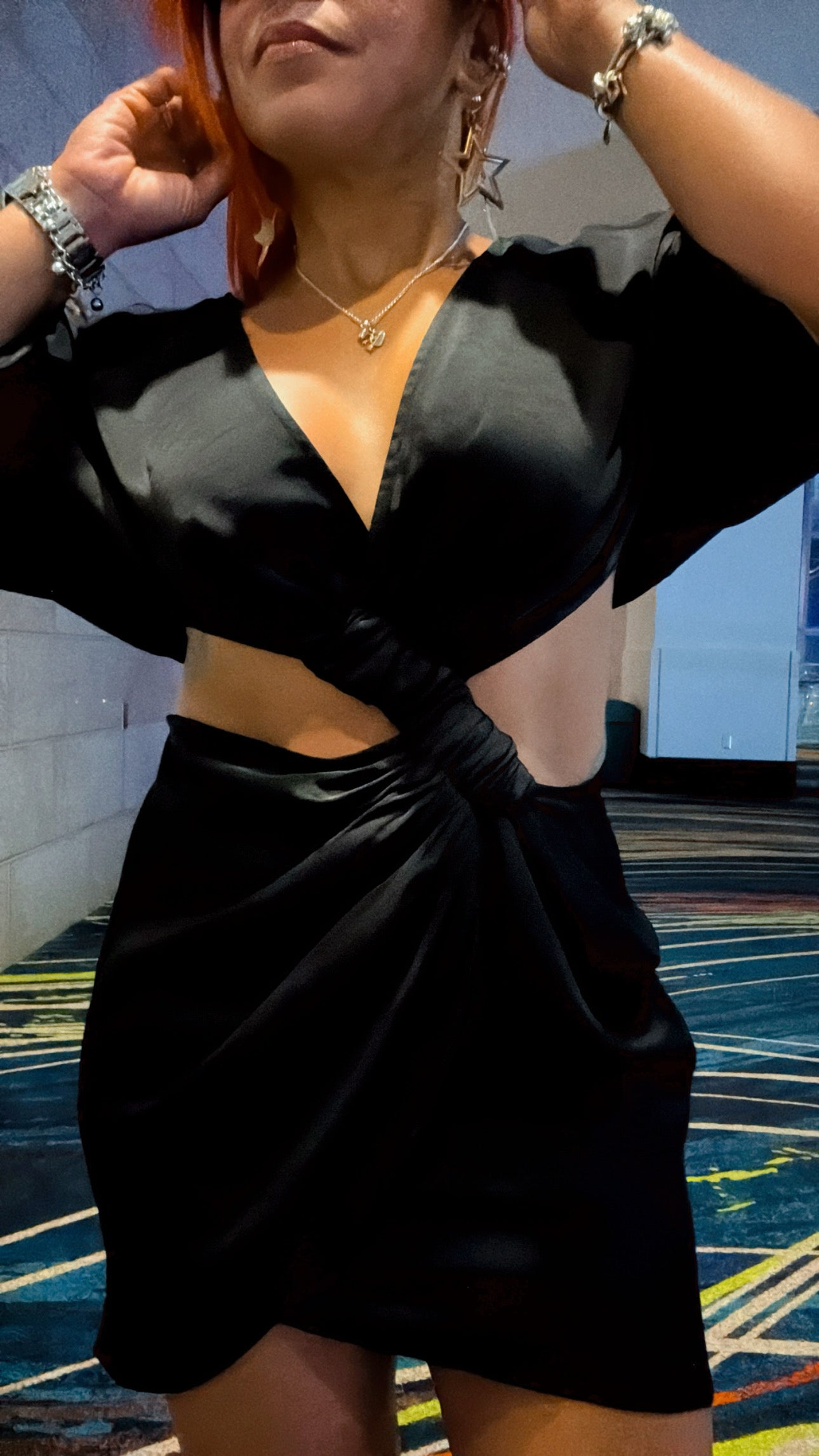 Cut-Out Mini Dress - Black