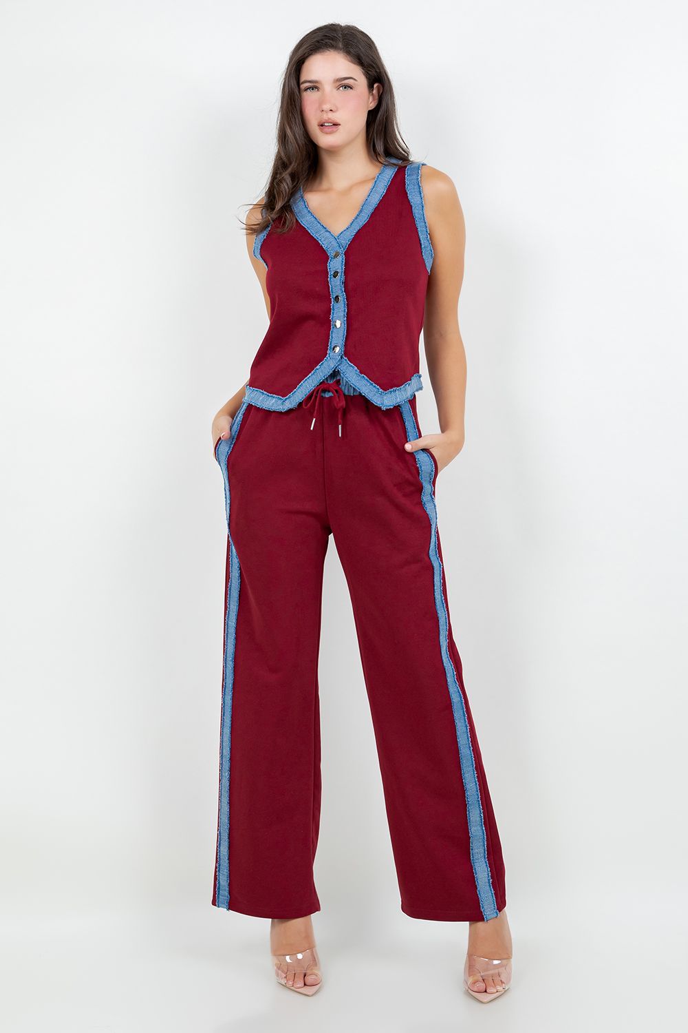 Burgundy Tracksuit Set