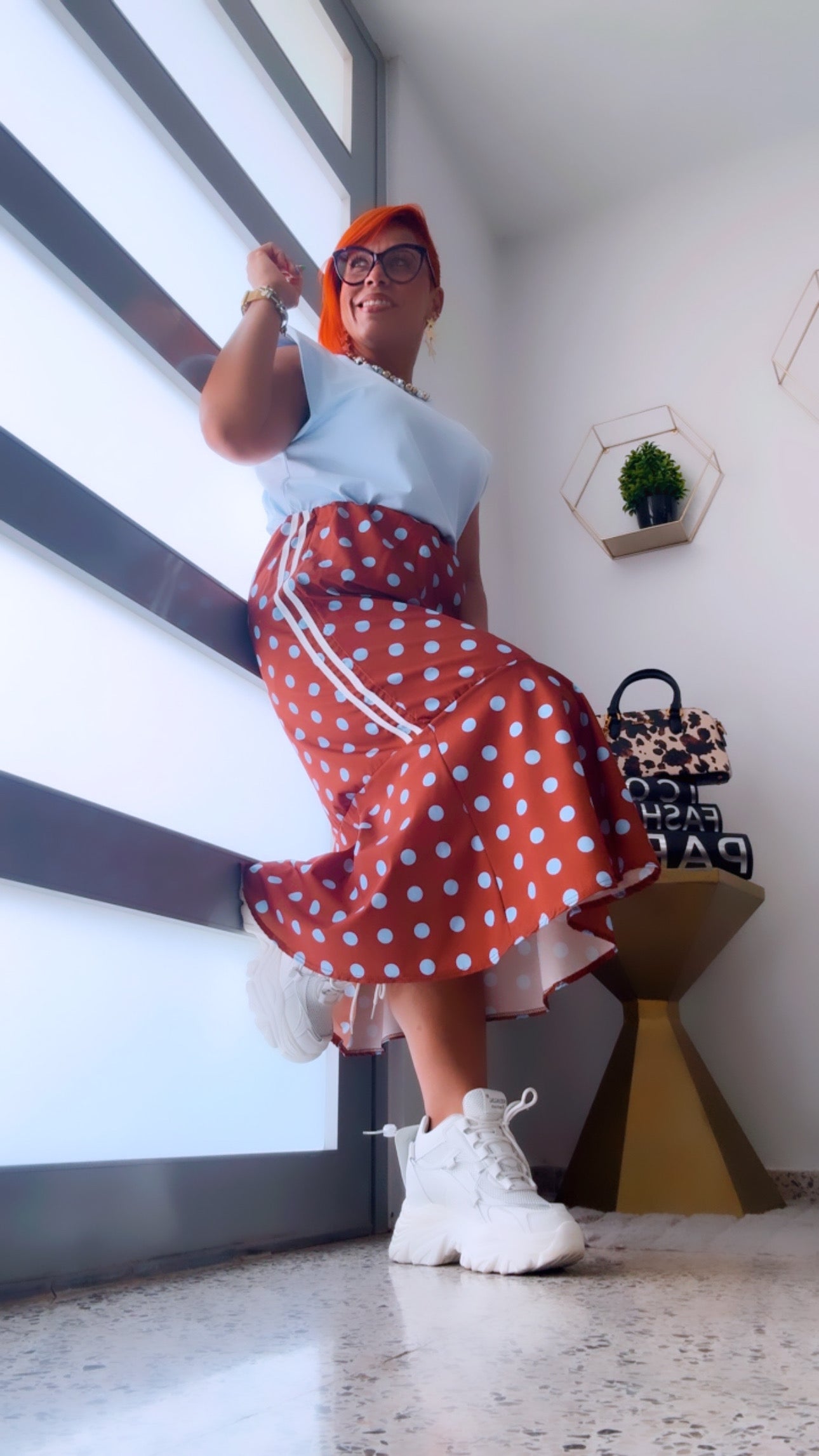 Café Latte Polka Dots Skirt