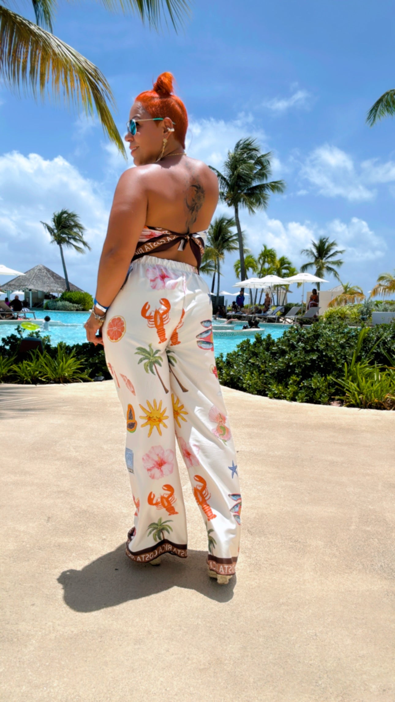 Costa Rica Satin Pant Set