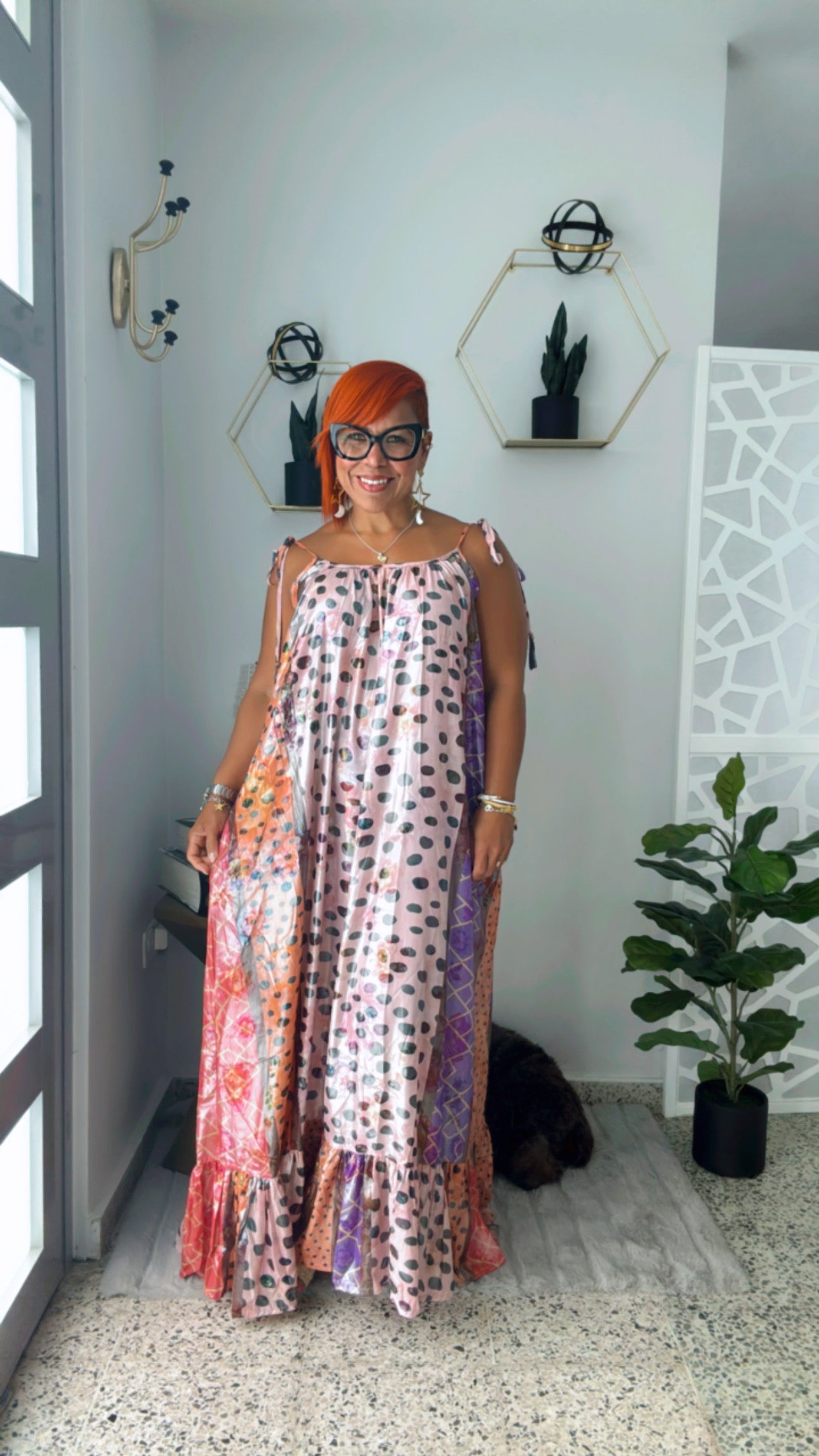Metallic Pilka Dots Maxi Dress