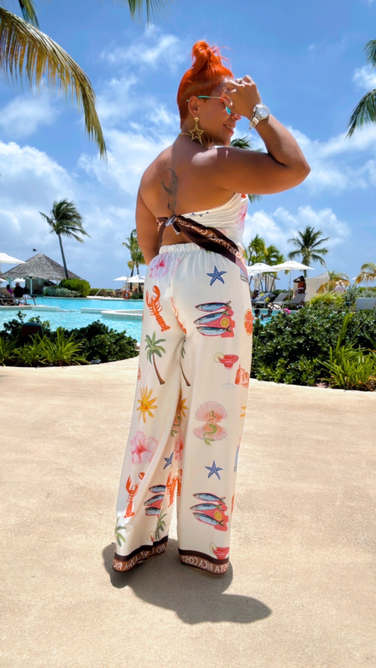 Costa Rica Satin Pant Set