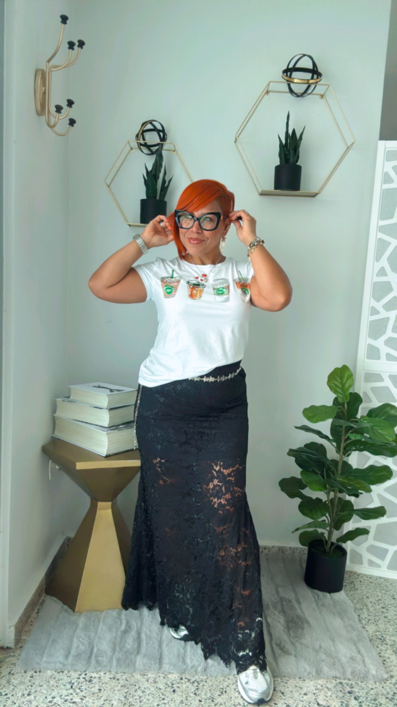 Lace Black Long Skirt