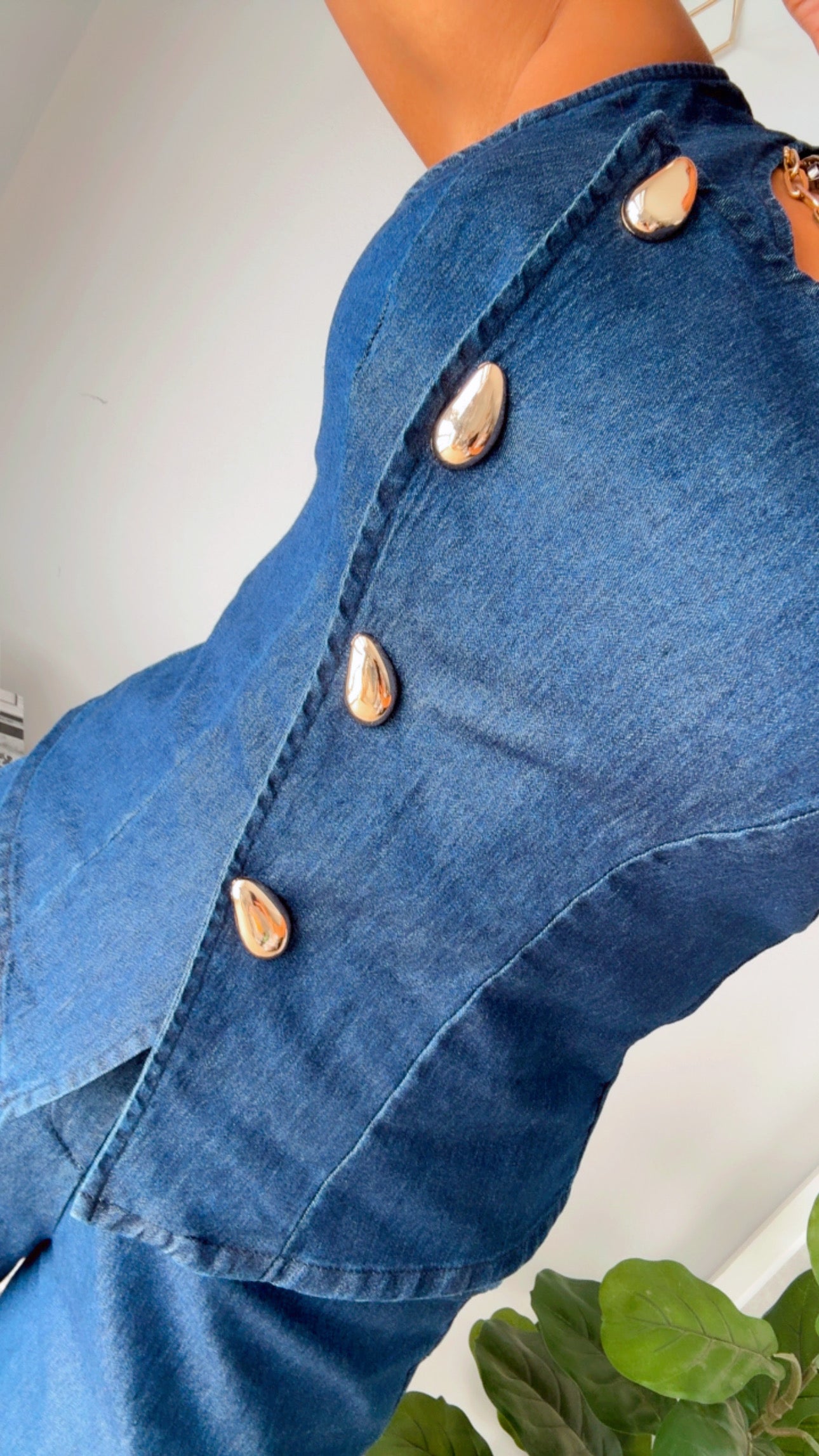 Dark Denim Elegant Pant Set
