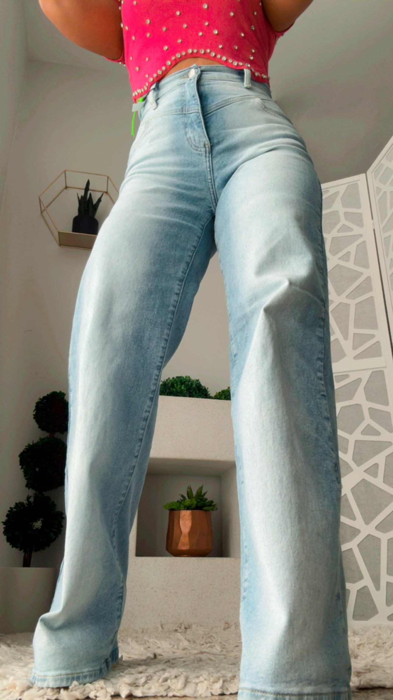 Light Blue High-Rise Relaxed Straight Vibrant Denim