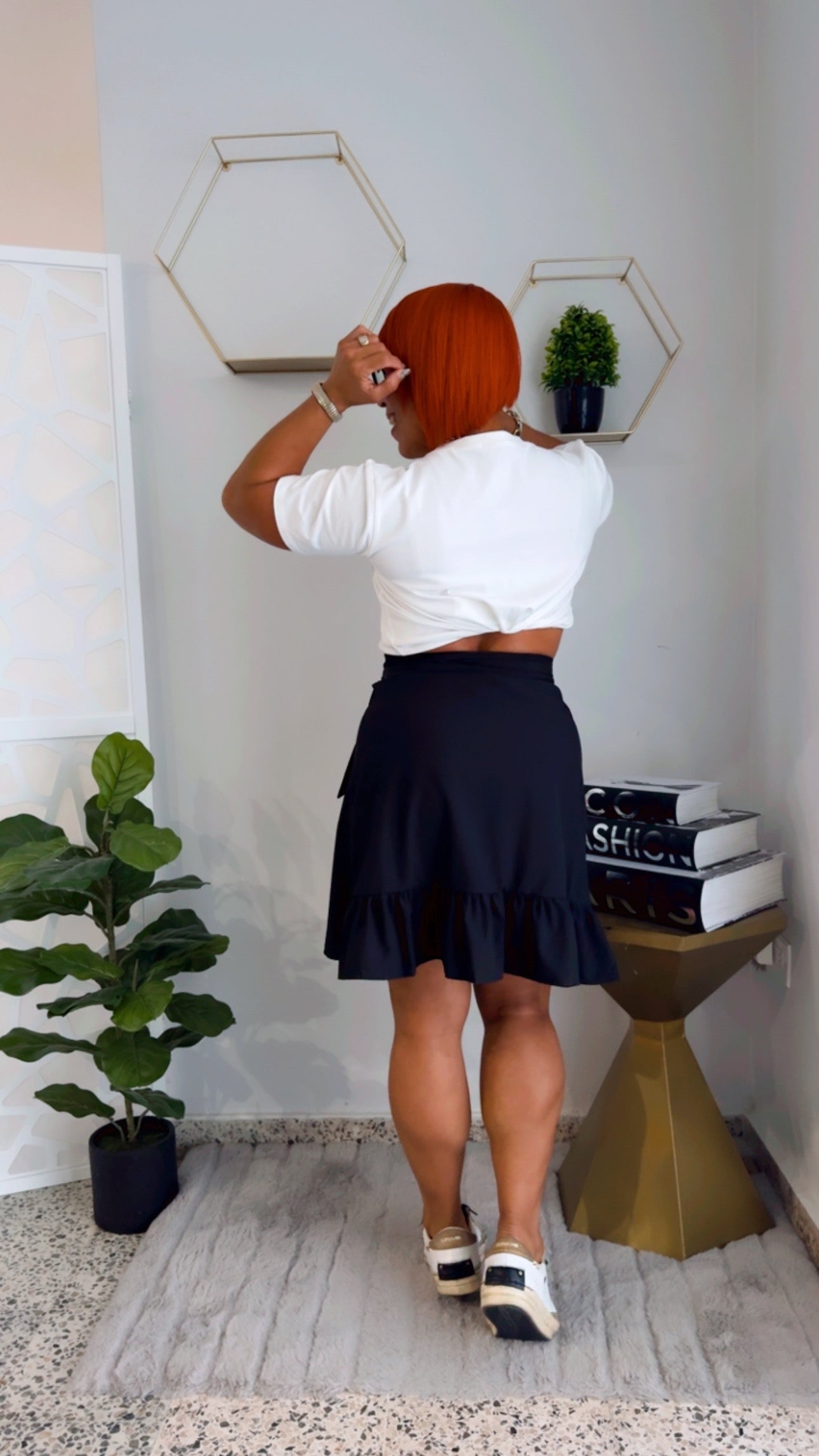 White SANSE Crop Short Sleeve Top