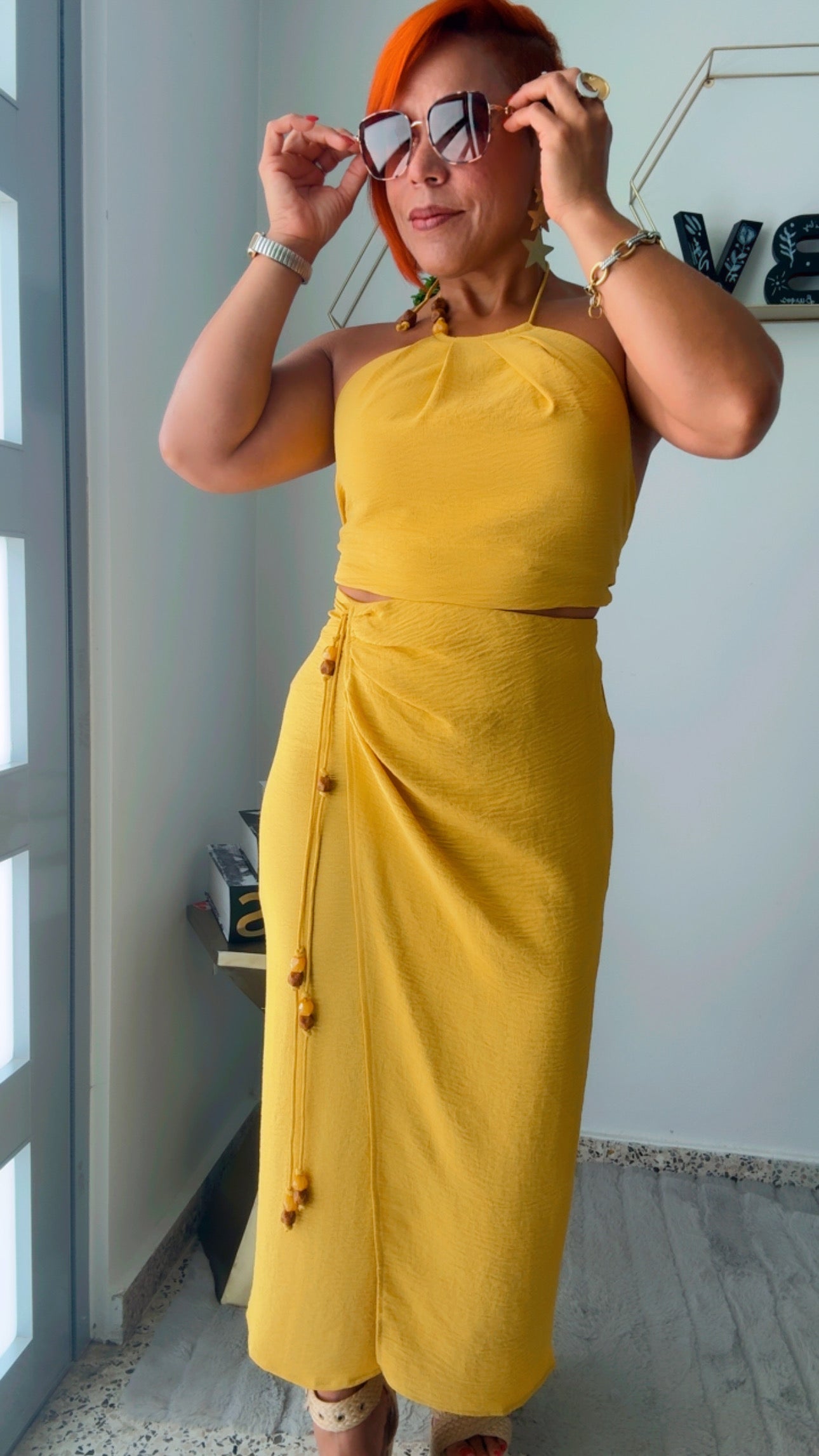 Mustard Skirt Set