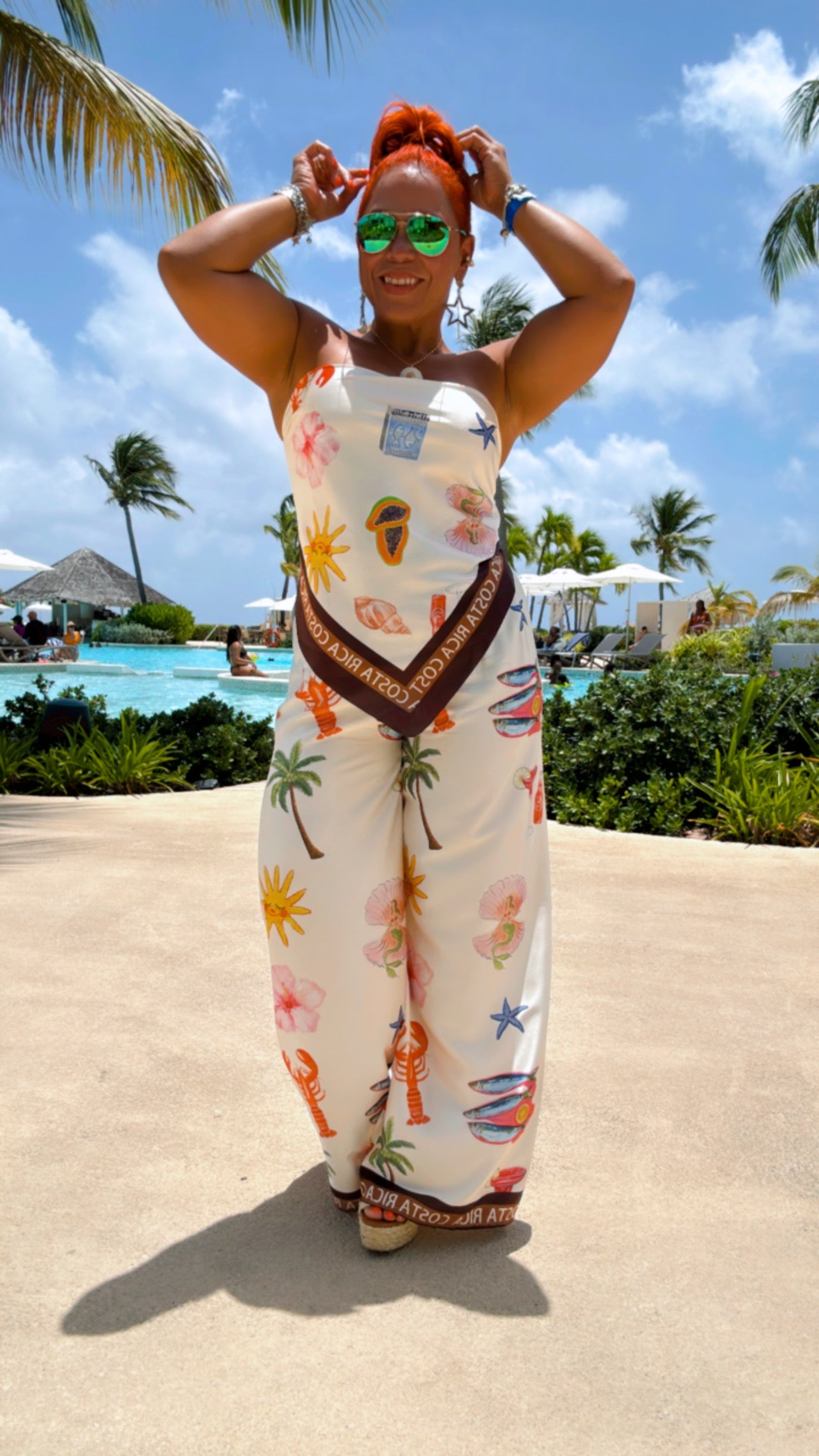 Costa Rica Satin Pant Set