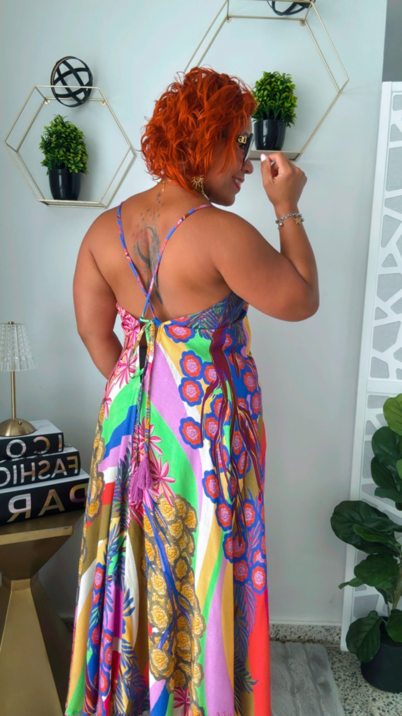 Tropical 🌴Backless Maxi Dress