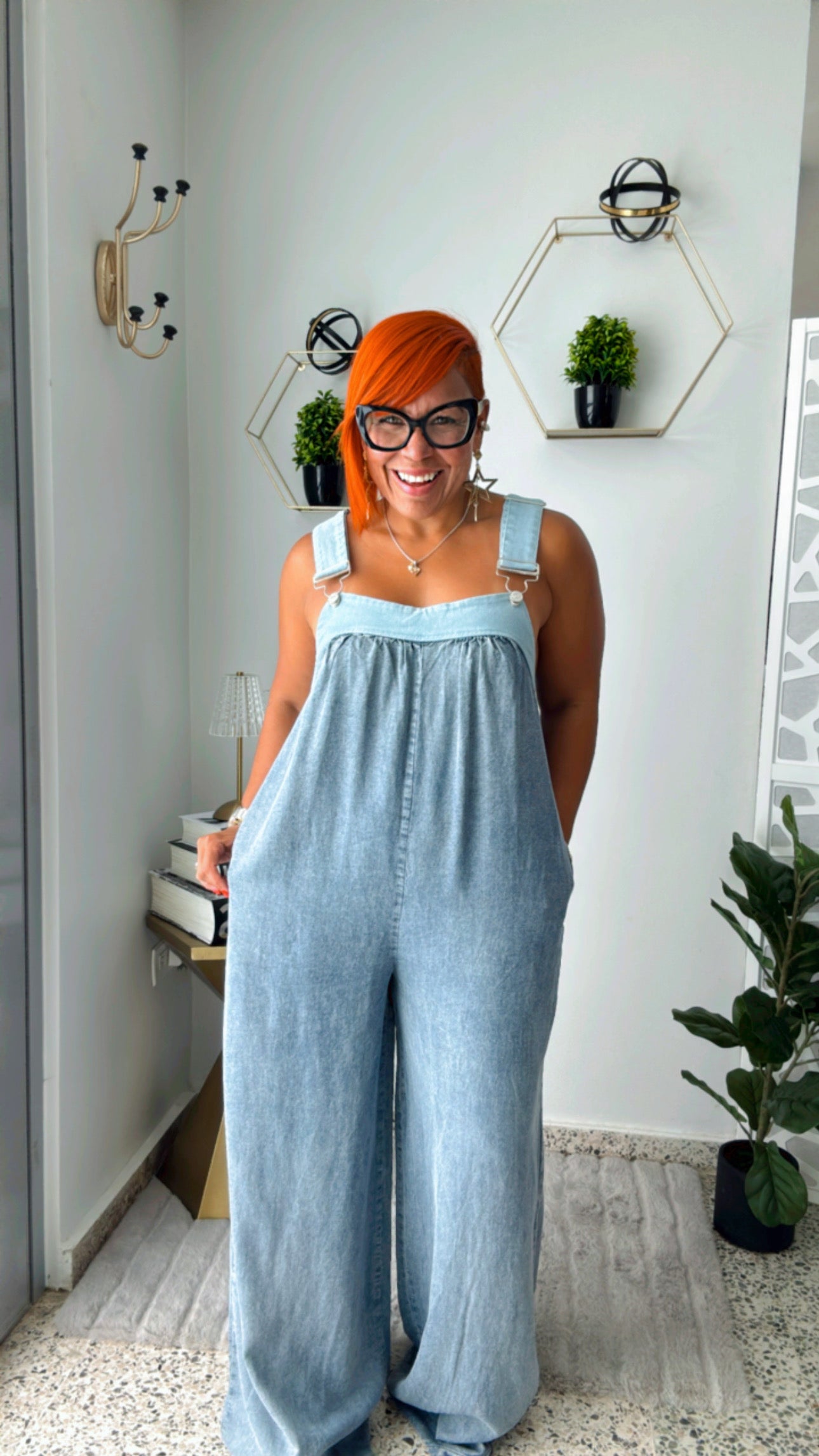 WASHED RAYON LEG OVERALL