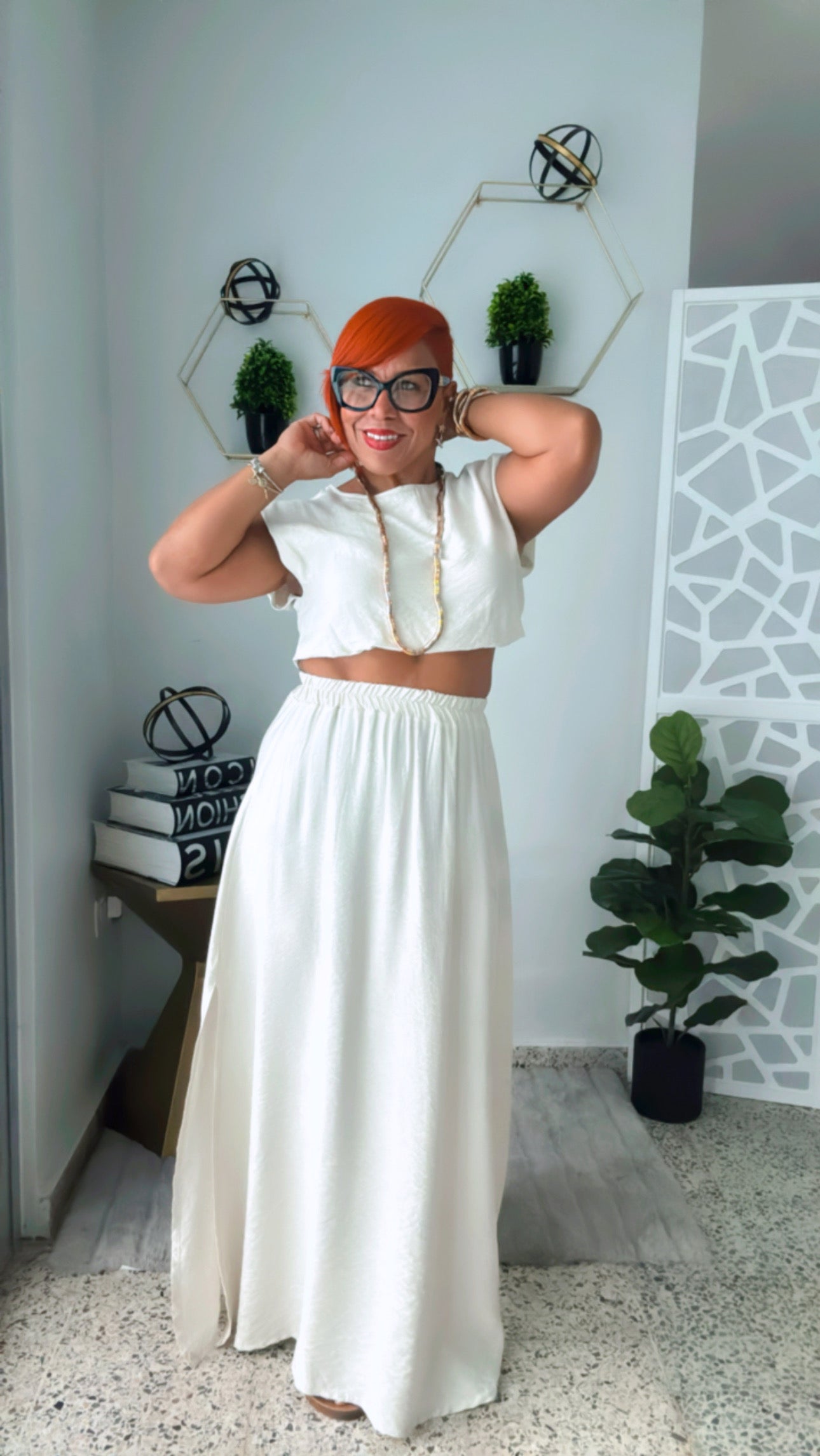 Sunset Skirt Set - Beige