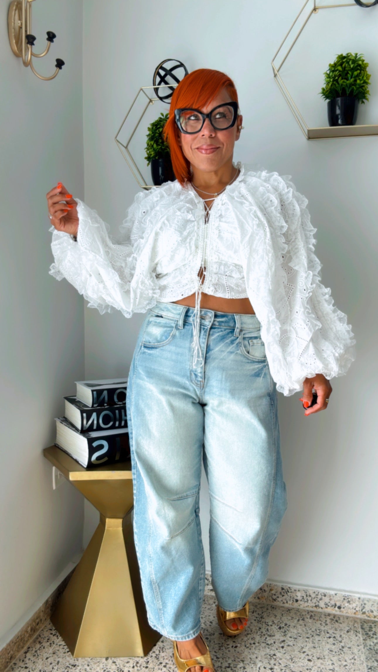 Dreamer Ruffled Eyelet Blouse