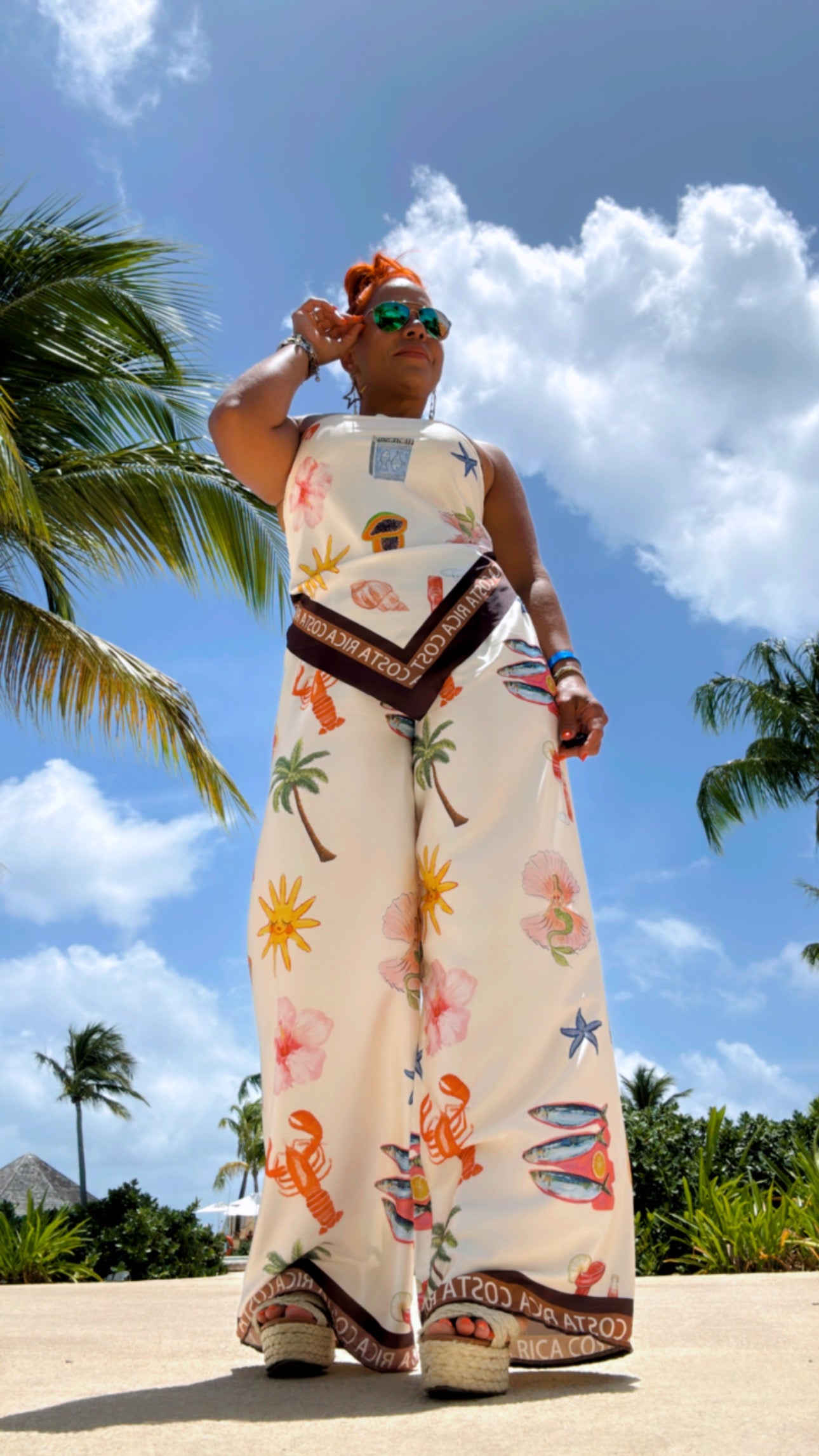 Costa Rica Satin Pant Set