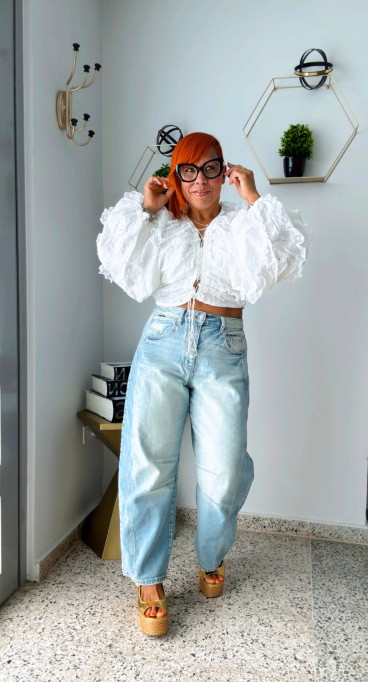 Dreamer Ruffled Eyelet Blouse