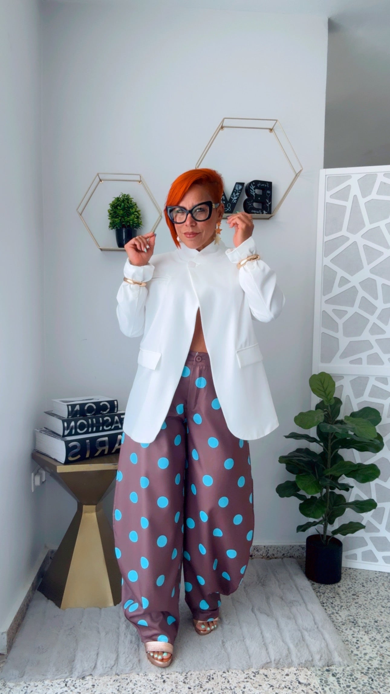 Asymmetric White Blazer