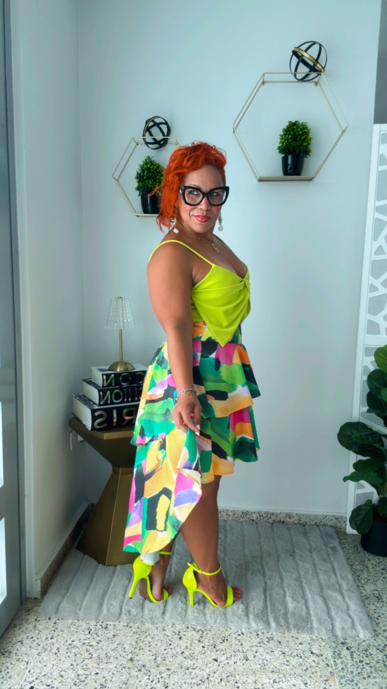 High to Low Colorfull Skirt
