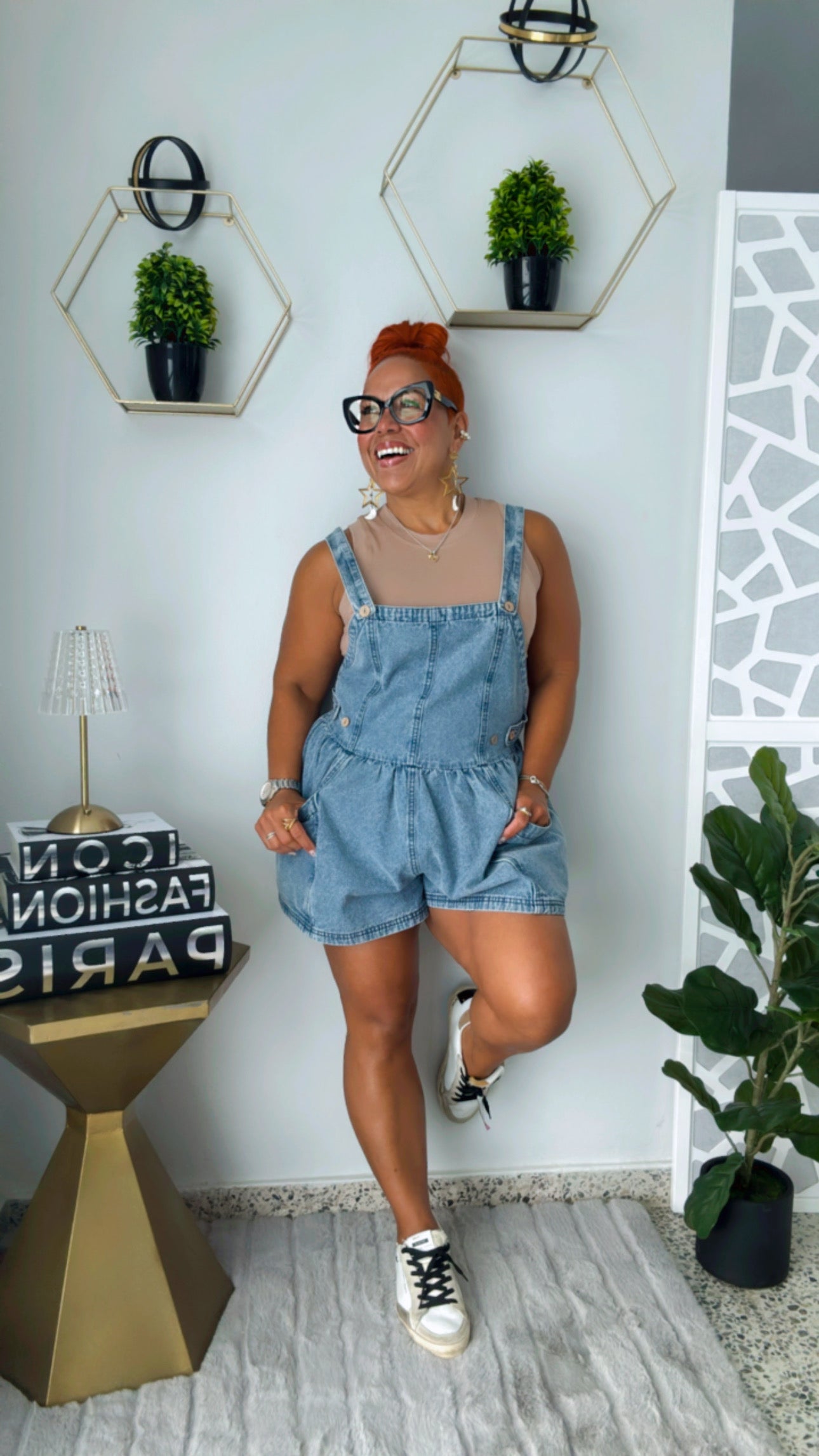 Crossback Romper Denim