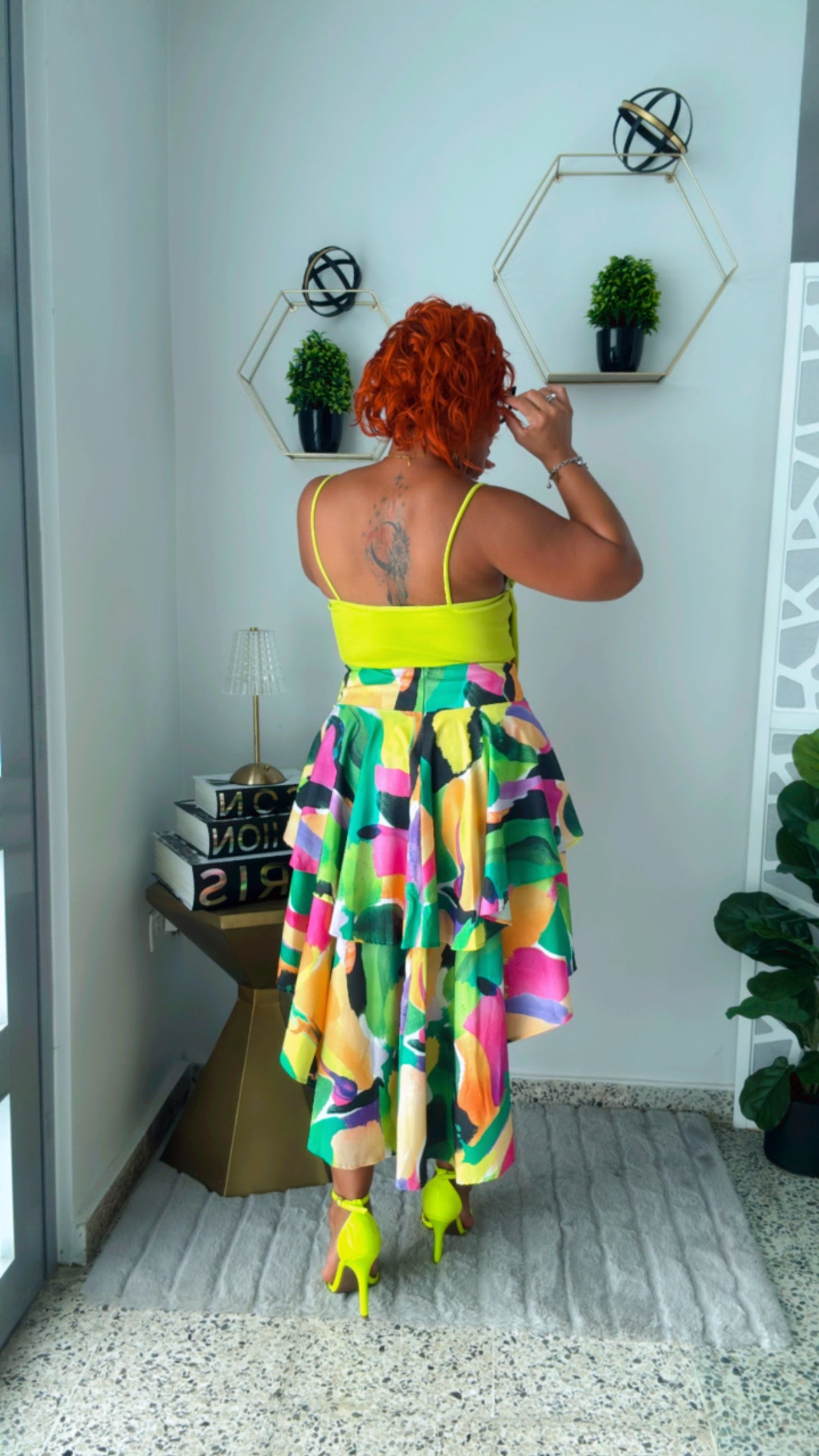 High to Low Colorfull Skirt