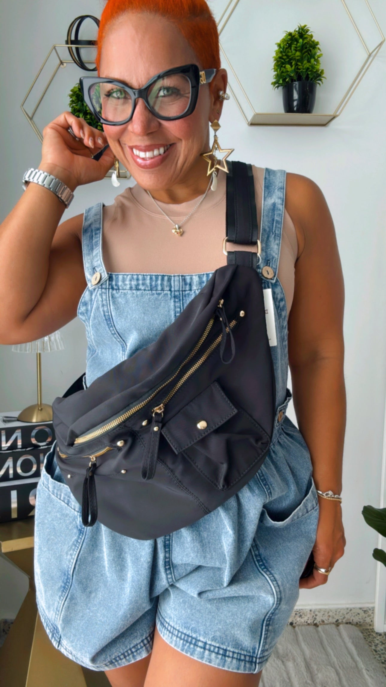 Black Multi-pockets Crossbody & Fanny Packs (X-Large)