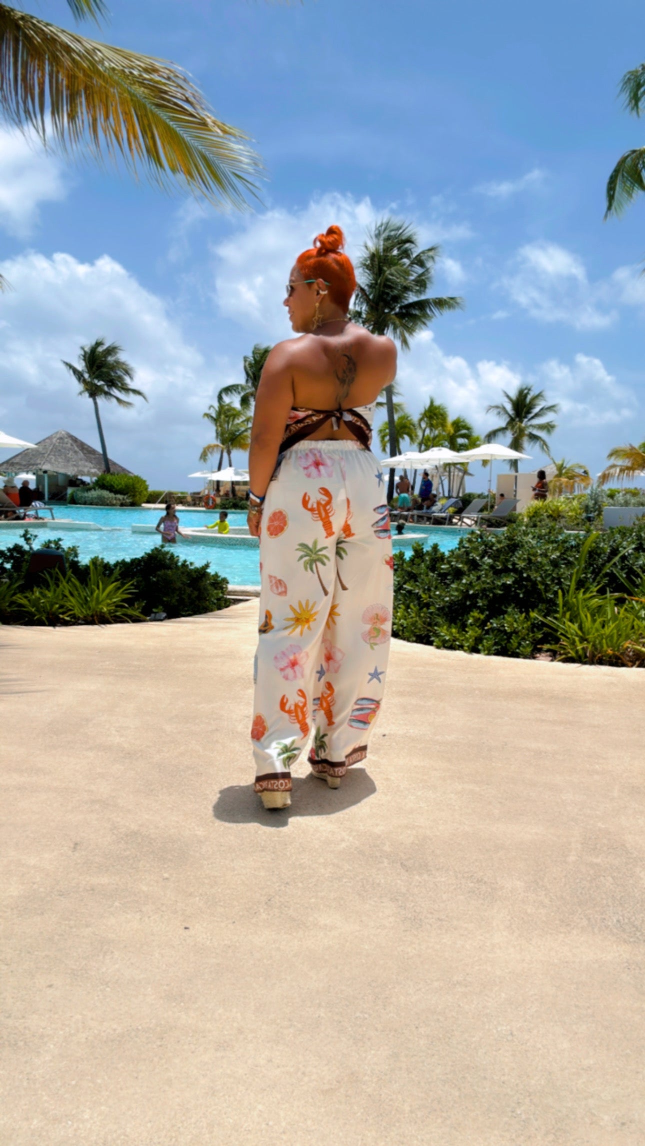 Costa Rica Satin Pant Set