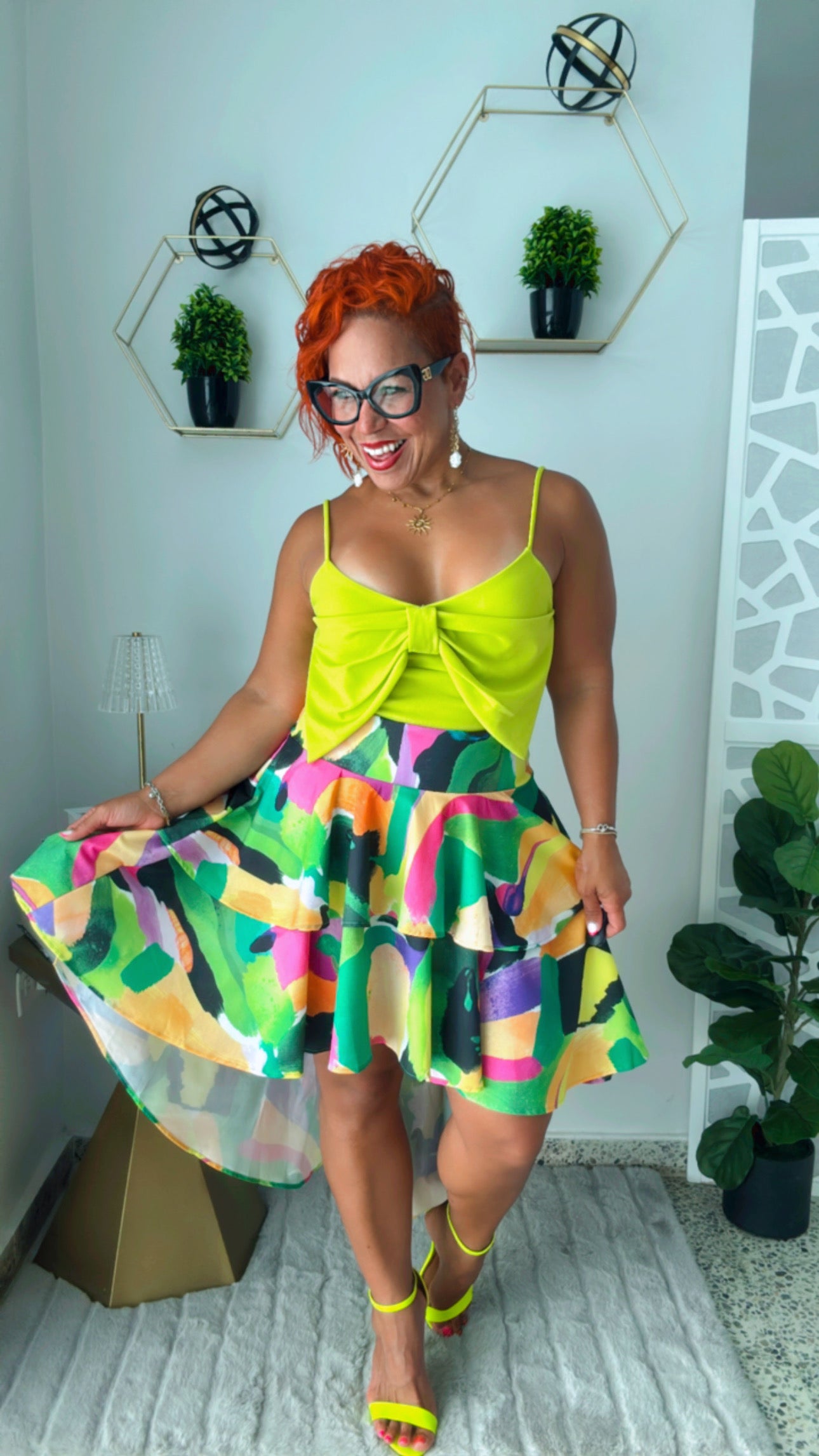 High to Low Colorfull Skirt