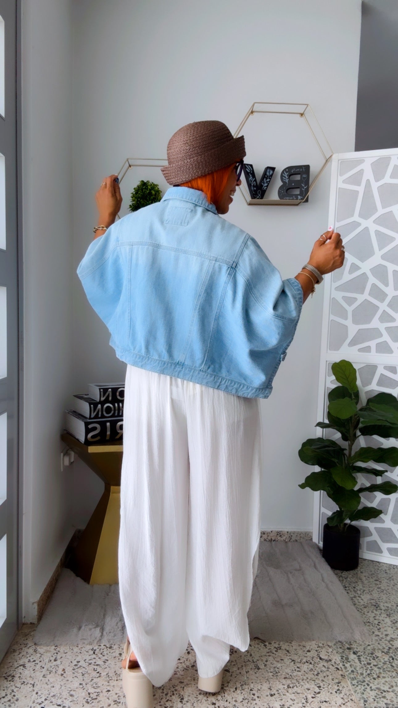 White Wide Leg Split Skirt Pant - Boho 