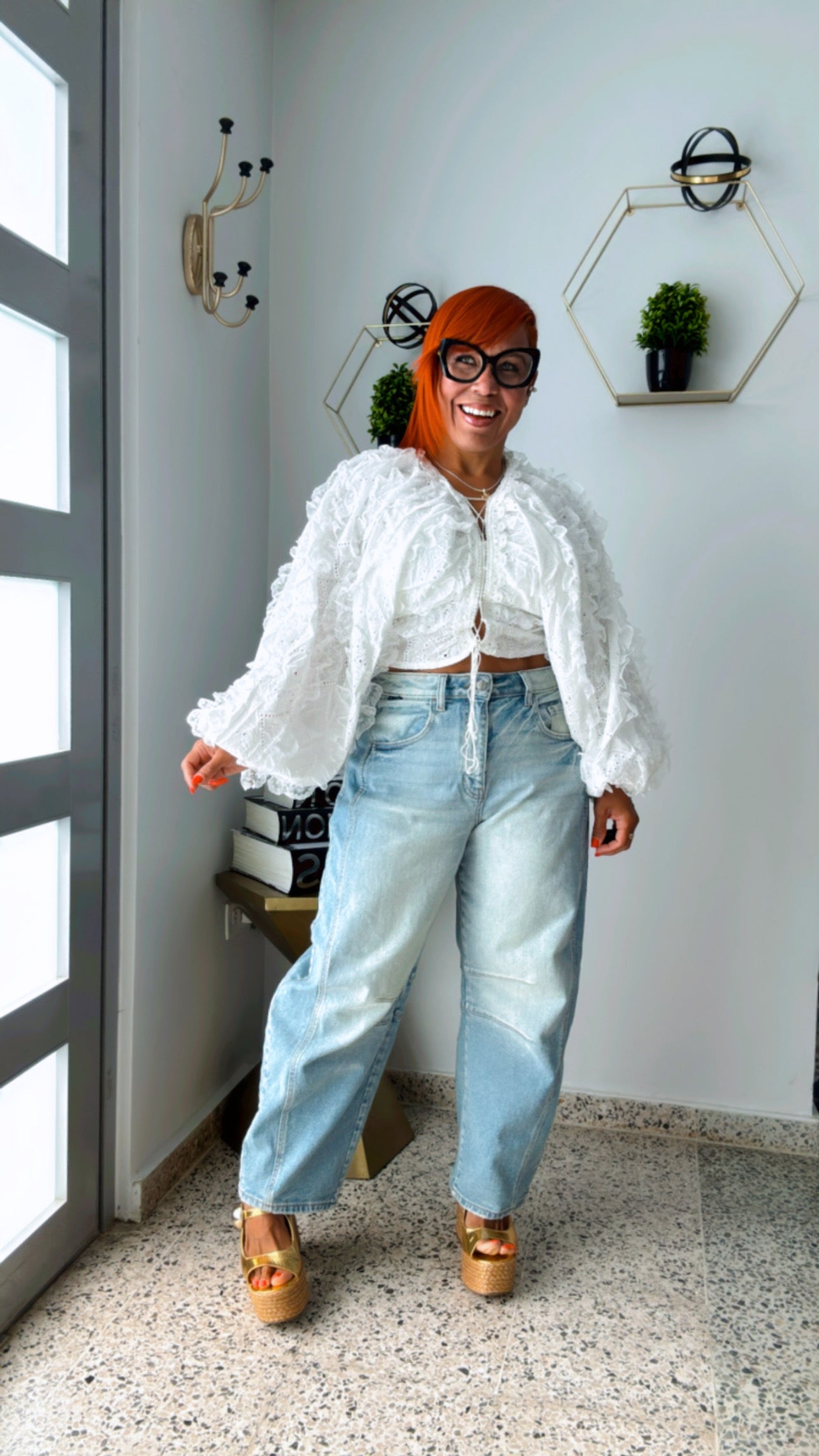 Dreamer Ruffled Eyelet Blouse