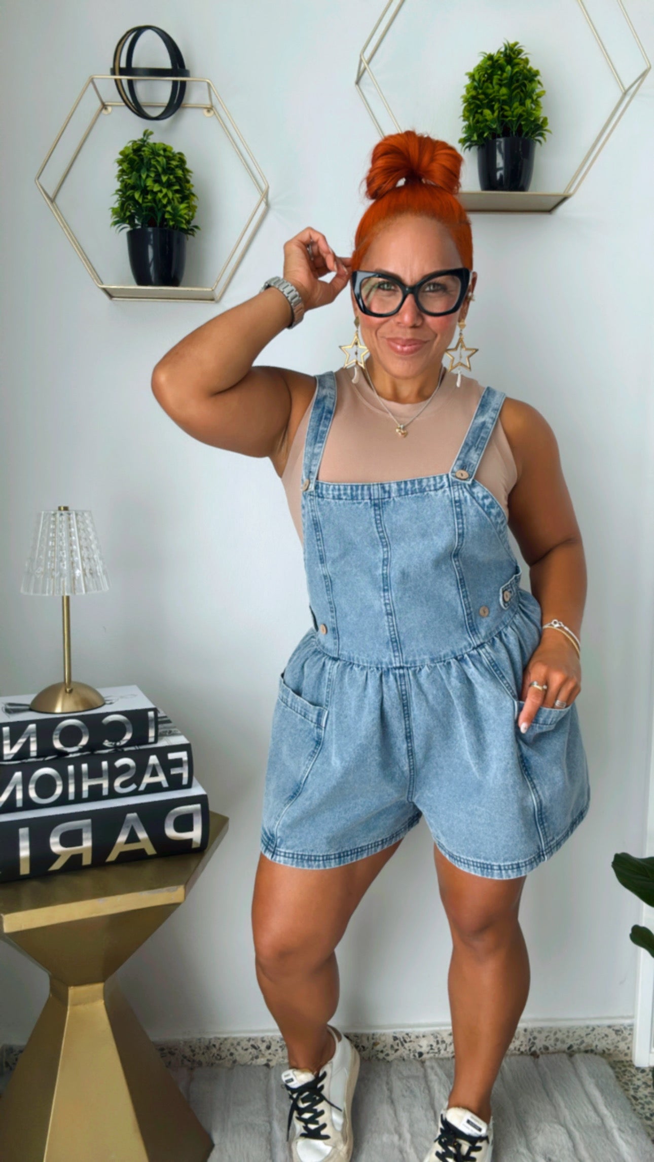 Crossback Romper Denim