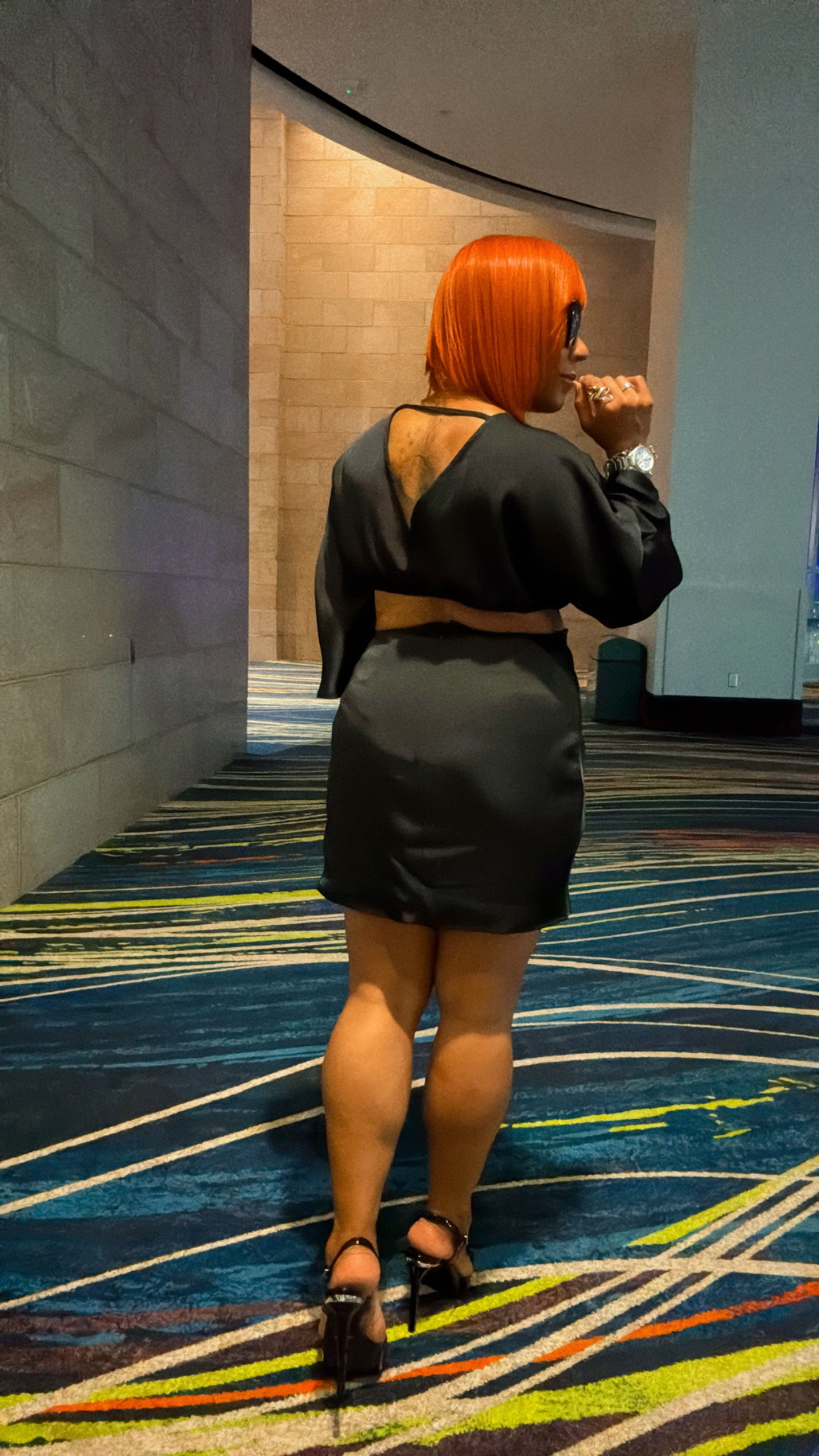 Cut-Out Mini Dress - Black