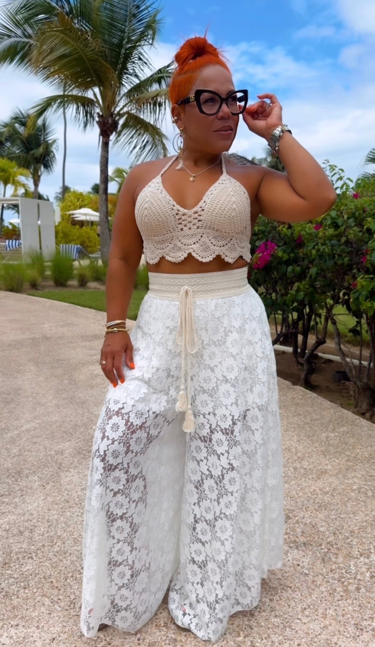 White Lace Pant (Short included)