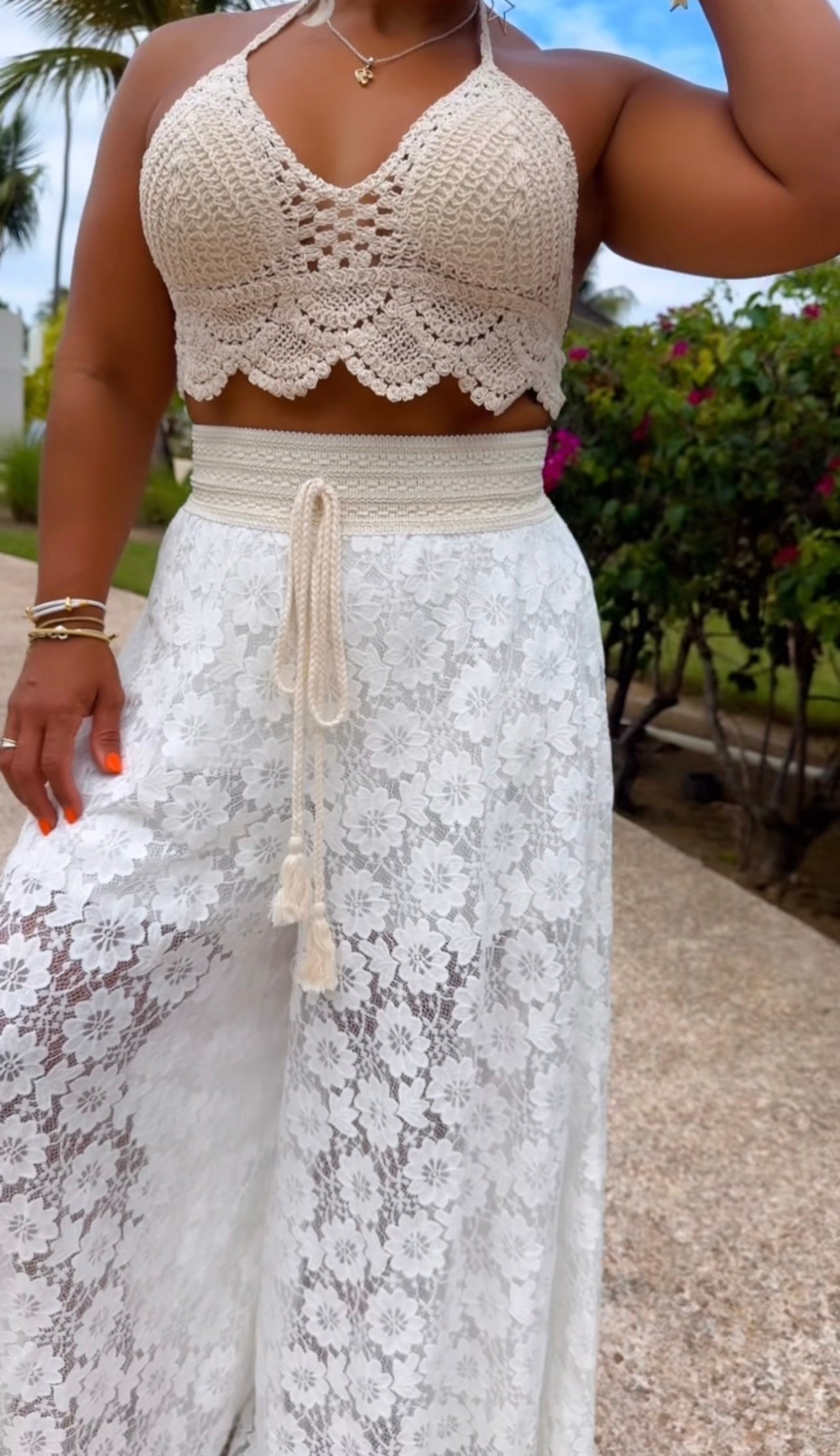 White Lace Pant (Short included)