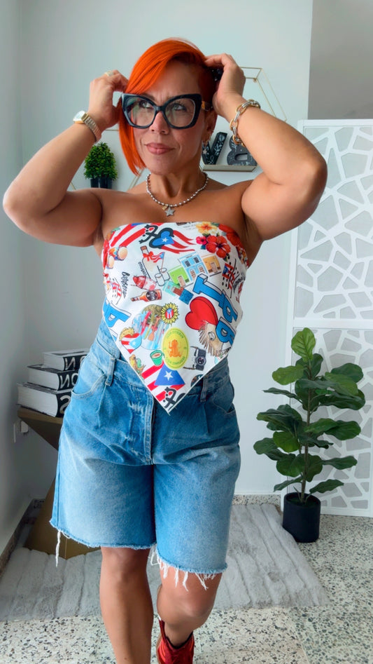 Double Waist Bermuda Jean