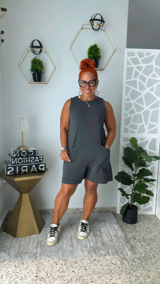 Oversized Grey Romper