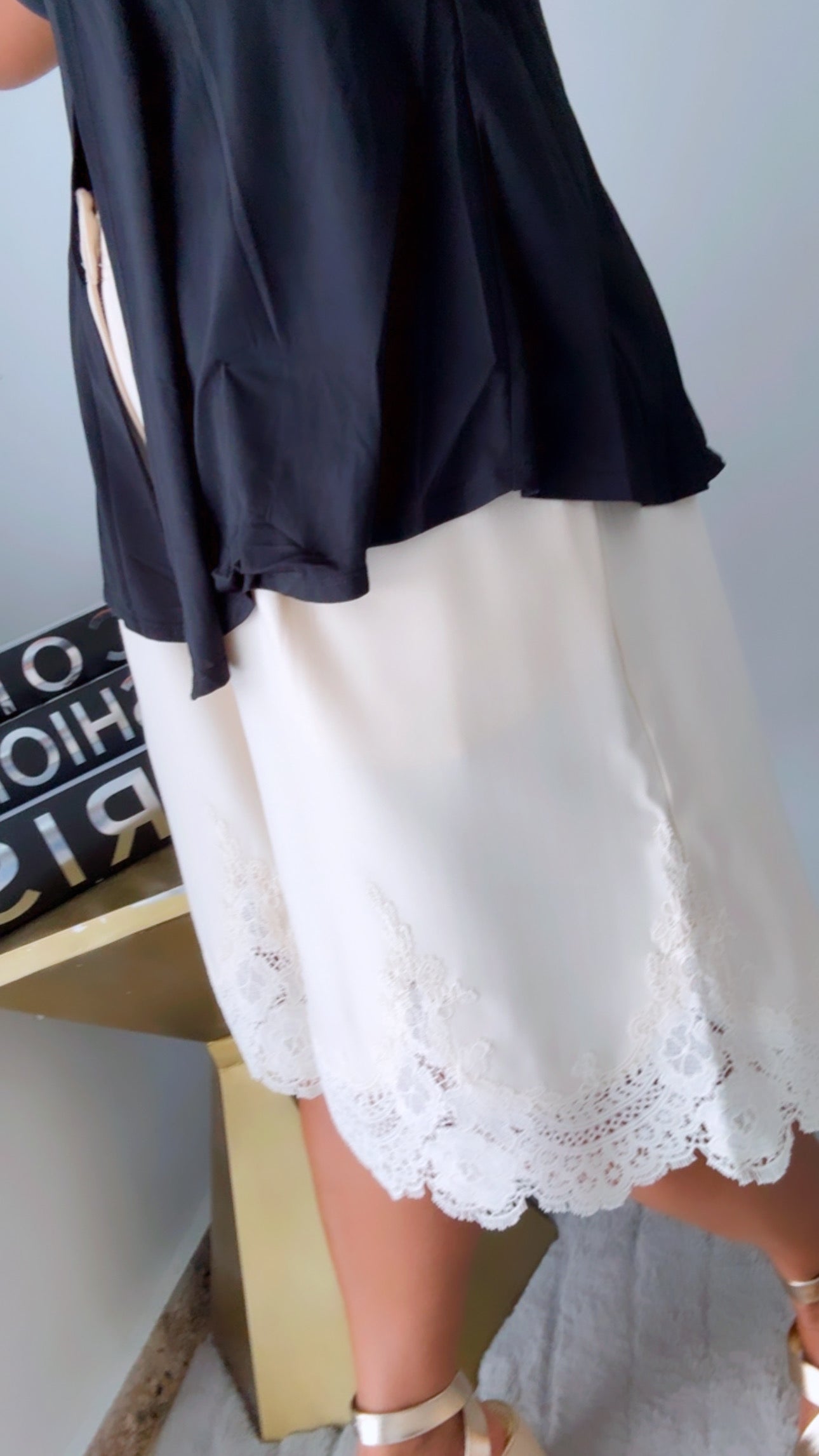 Beige Capri Lace Culottes