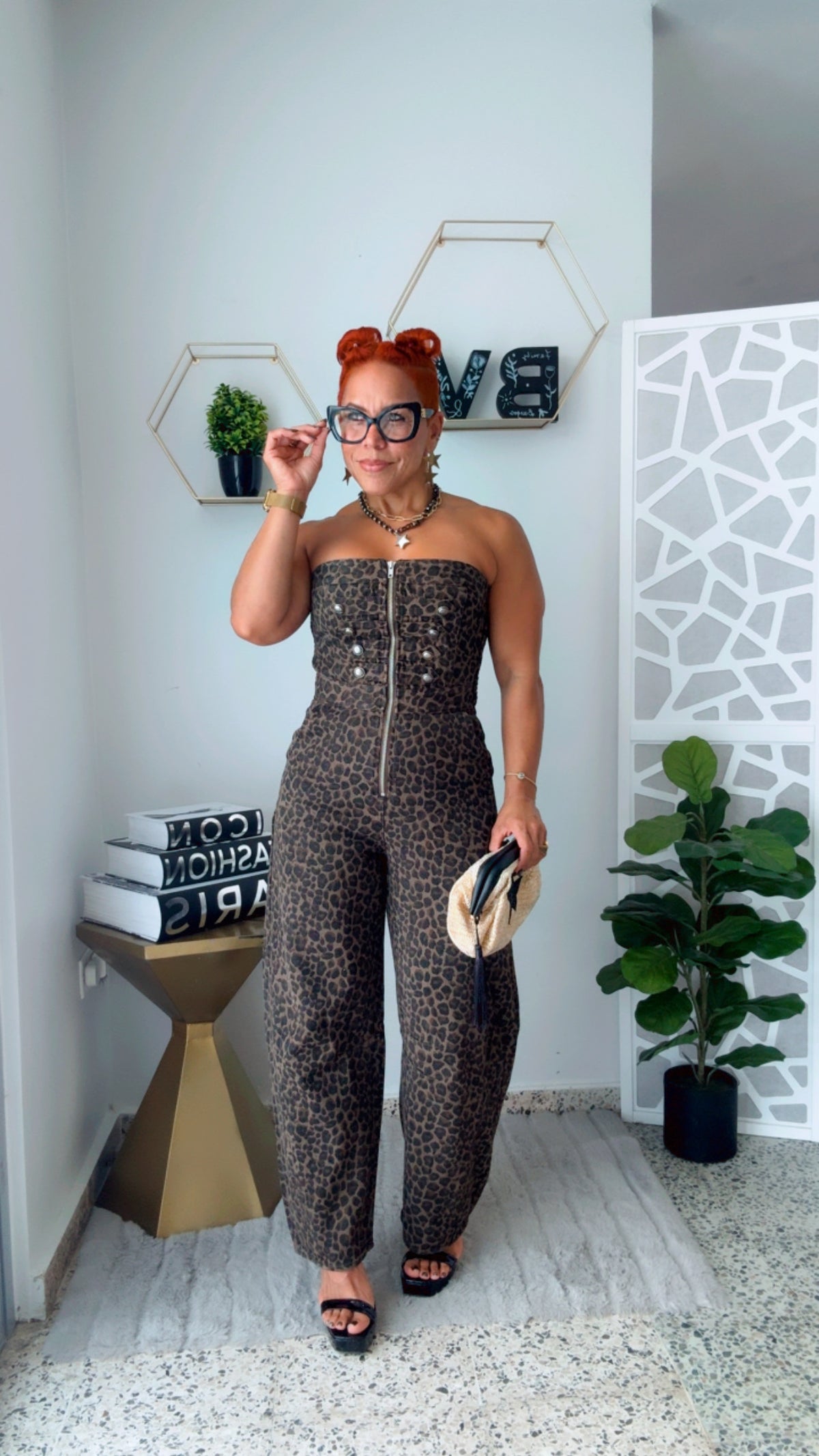 Leopard Barrel & Napoleon Jumpsuit