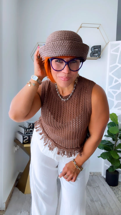 Chocolate Crochet Top