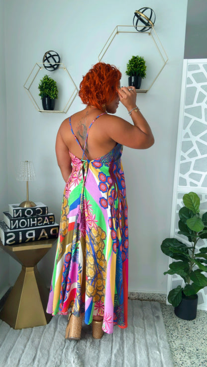 Tropical 🌴Backless Maxi Dress