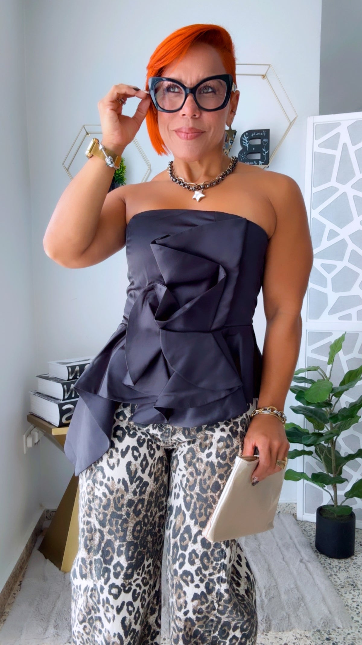 Glam Ruffle Satin Top
