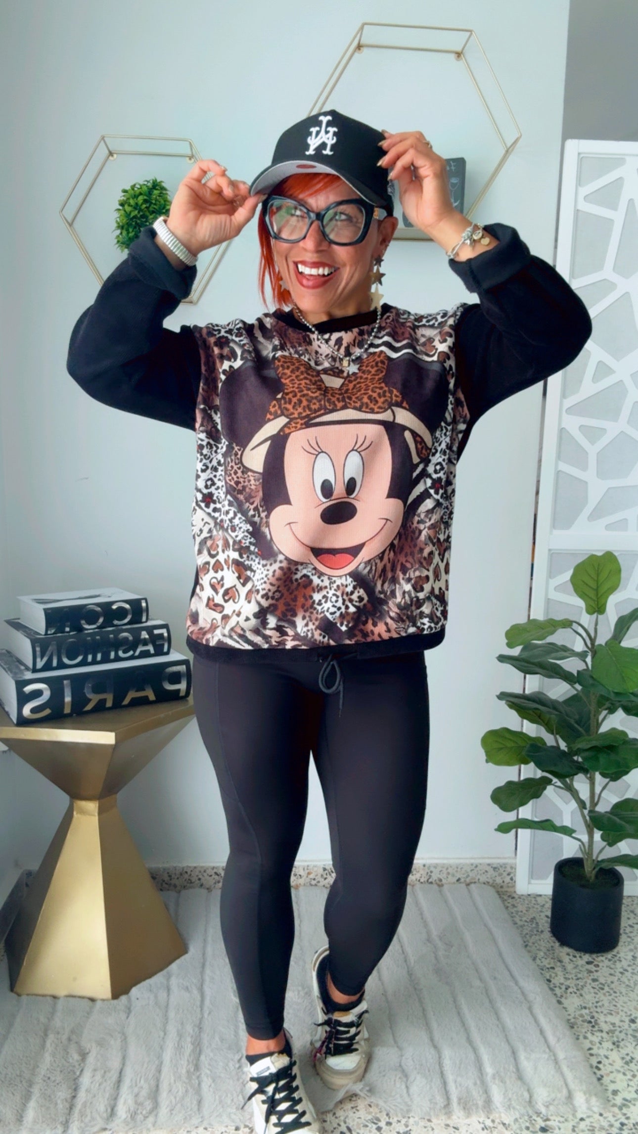Minnie Mouse Animal Print Light Sweater