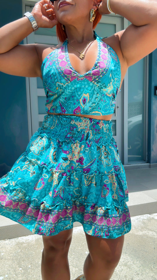 Short Skirt Boho Set