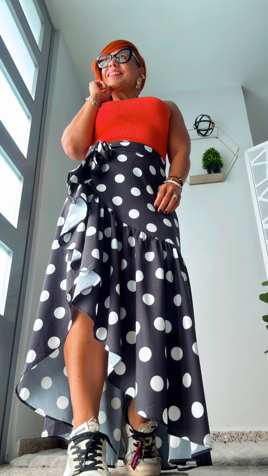 Polka Dots Wrap Around Skirt