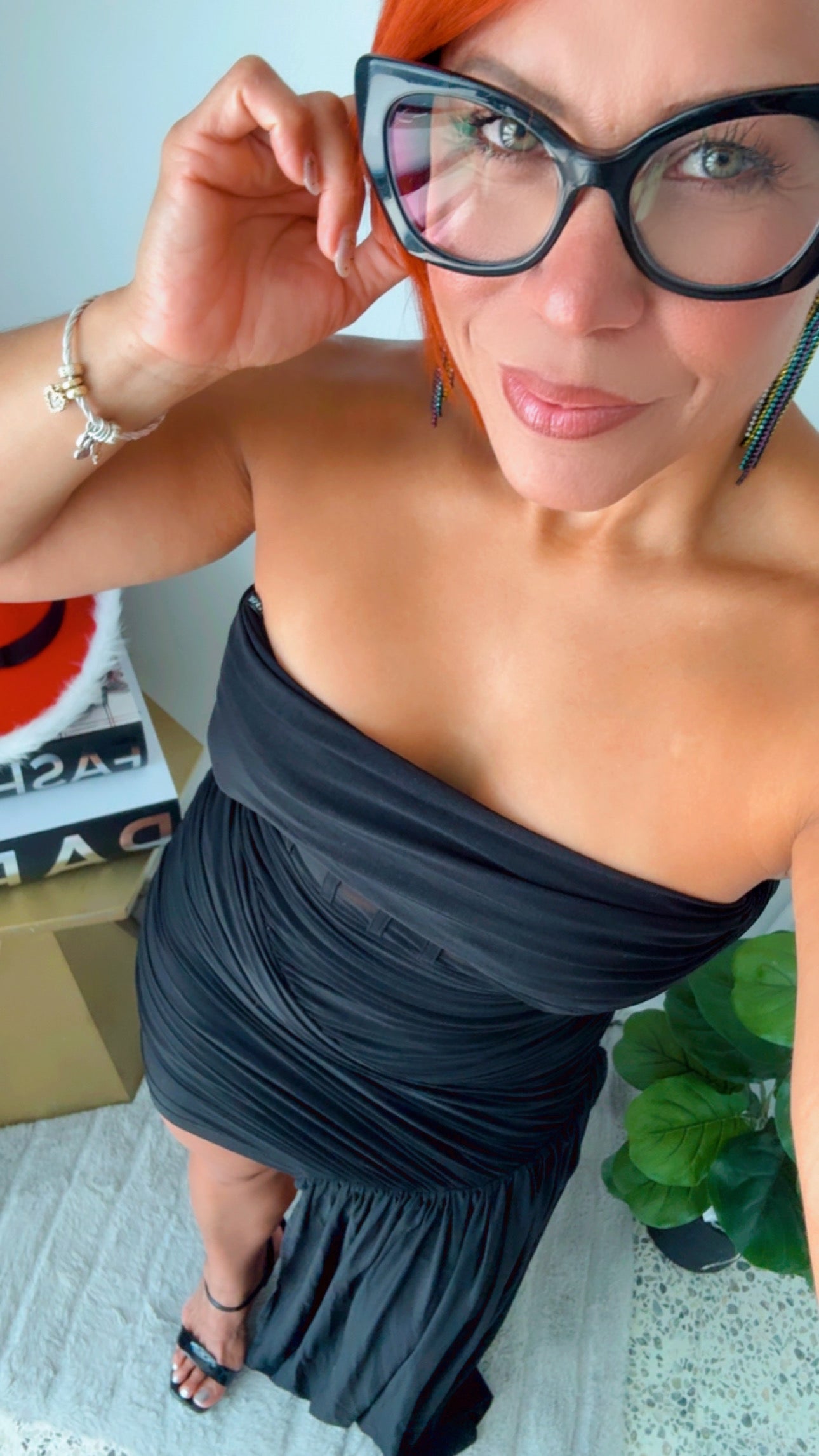 Layered Ruffle Mini Black  Dress