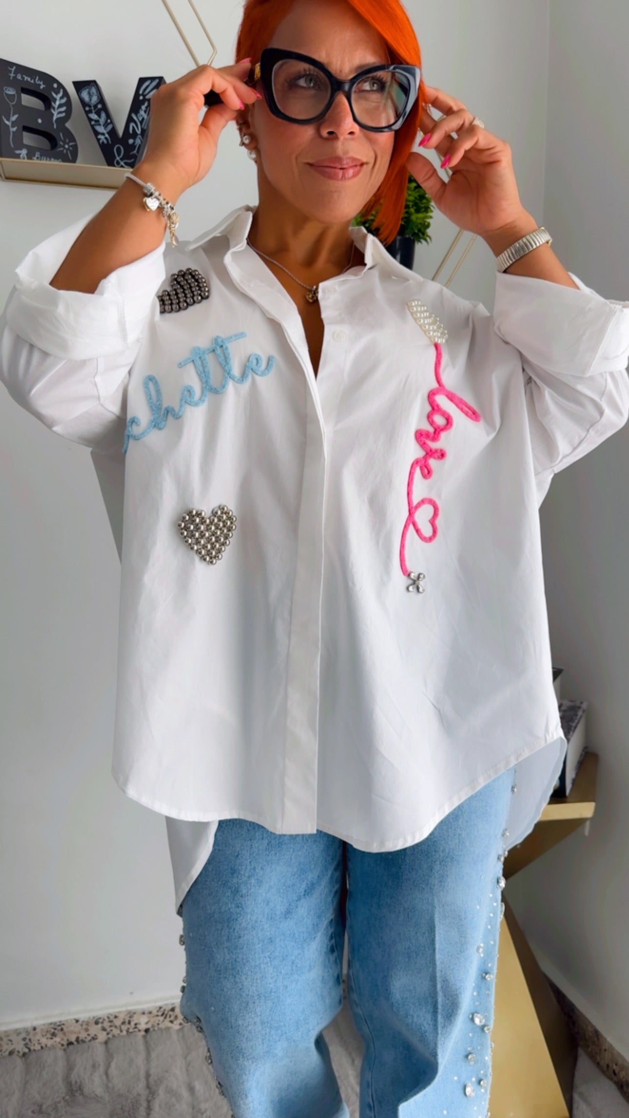High low Button Down Blouse - Love Inspiration