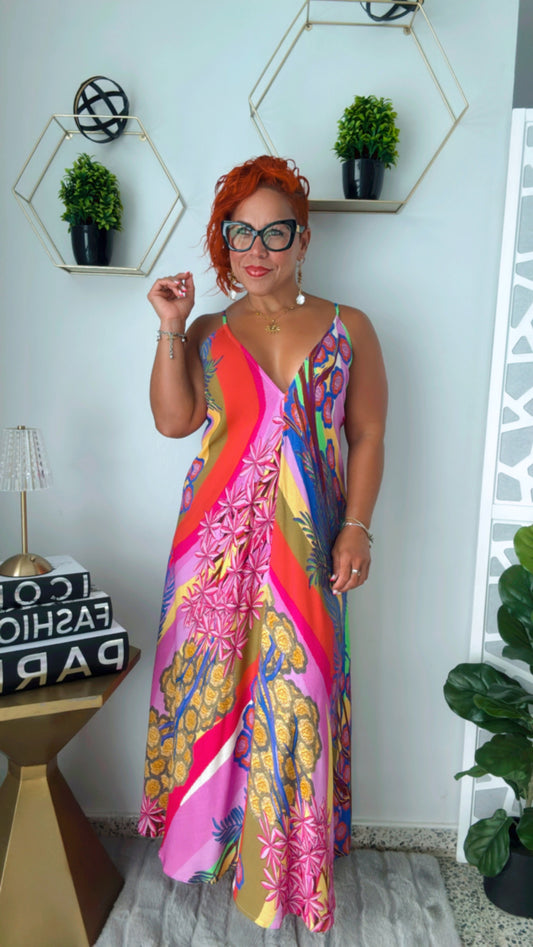 Tropical 🌴Backless Maxi Dress